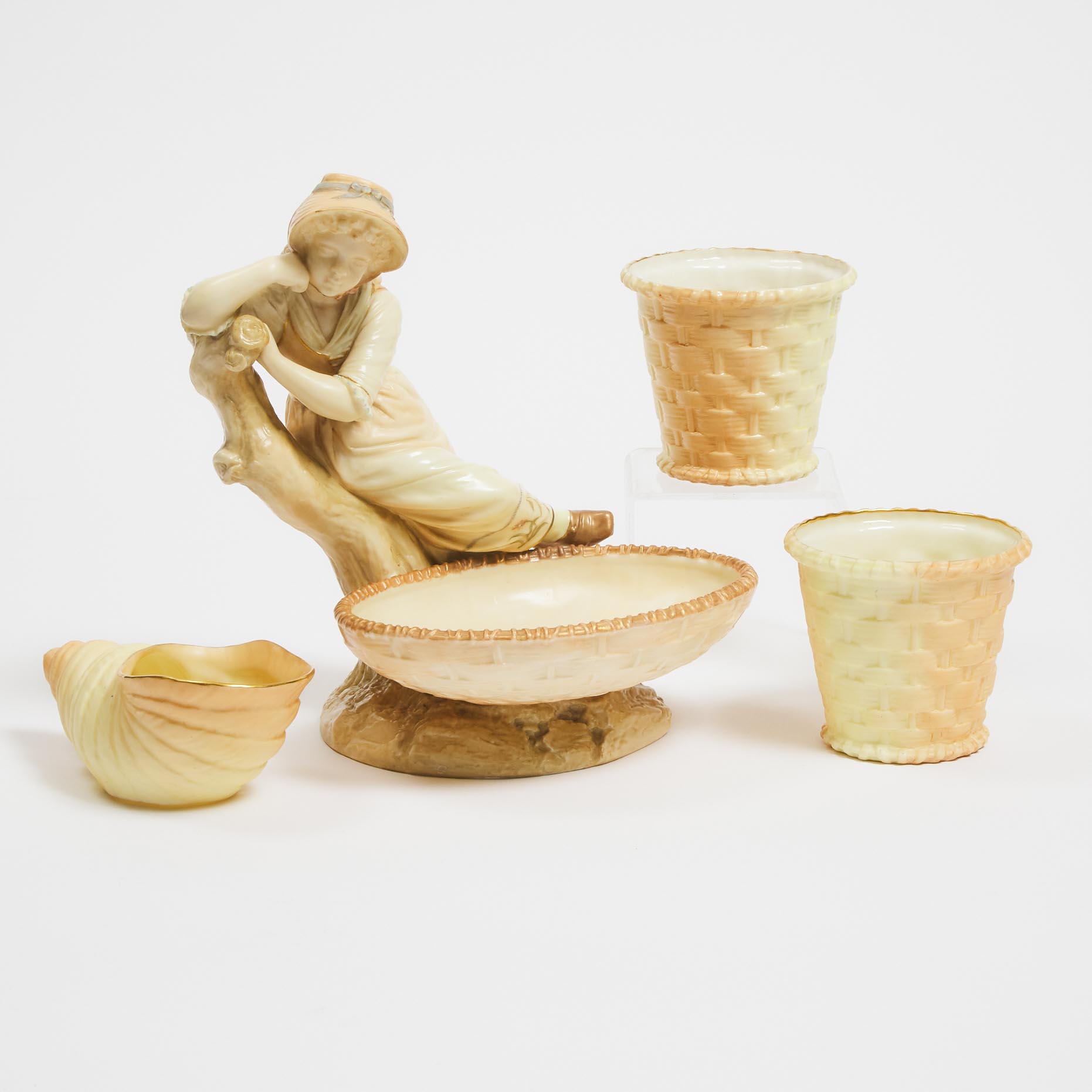 Royal Worcester Figural Comport, Two