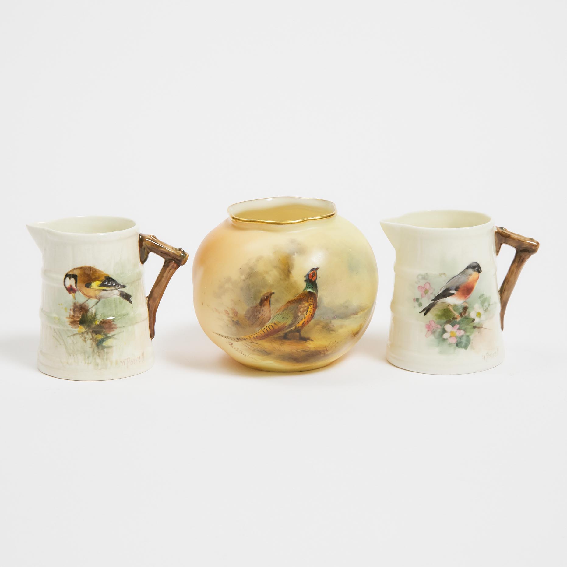 Royal Worcester Pheasants Vase 3ac118