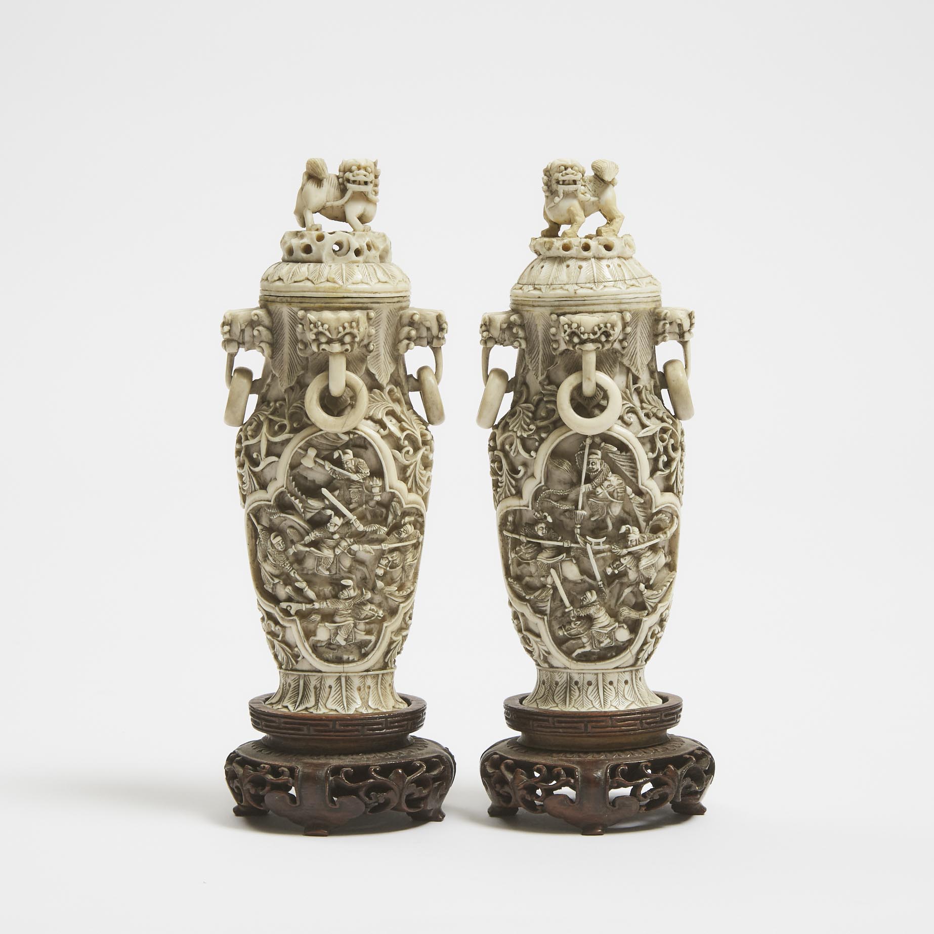 A Pair of Chinese Carved Ivory