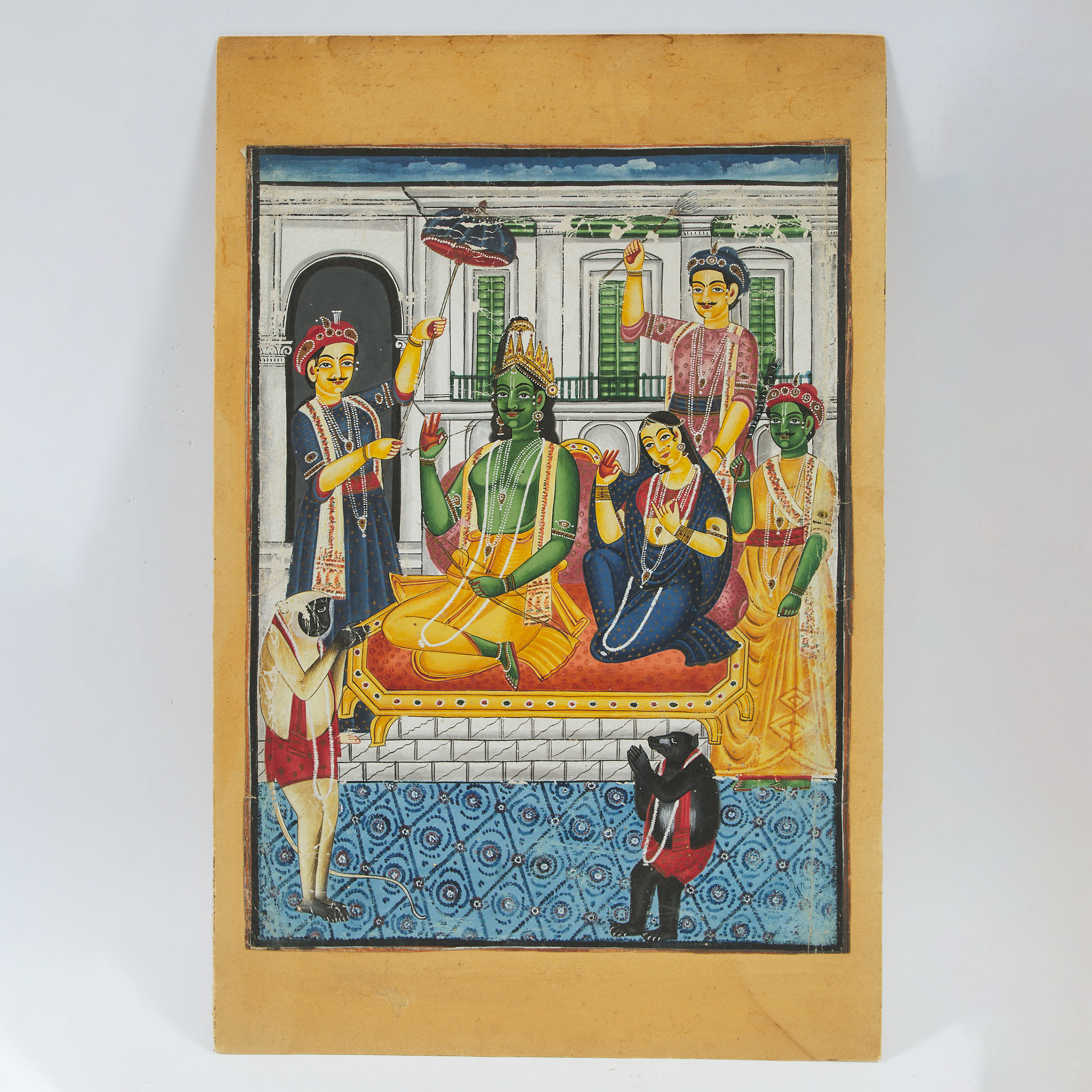 A Kalighat Painting of Rama and