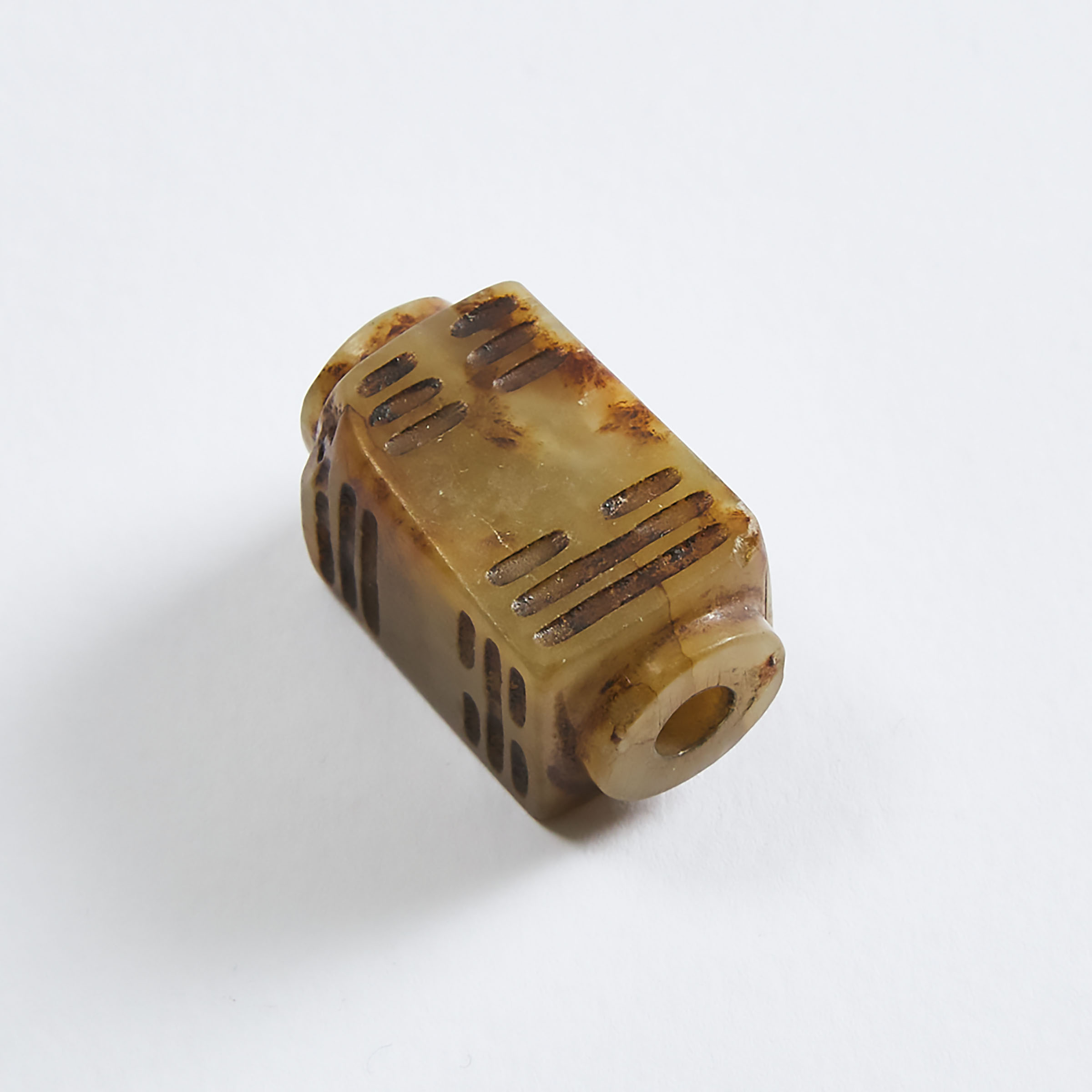 A Yellow Jade Cong Form Tube  3ac208