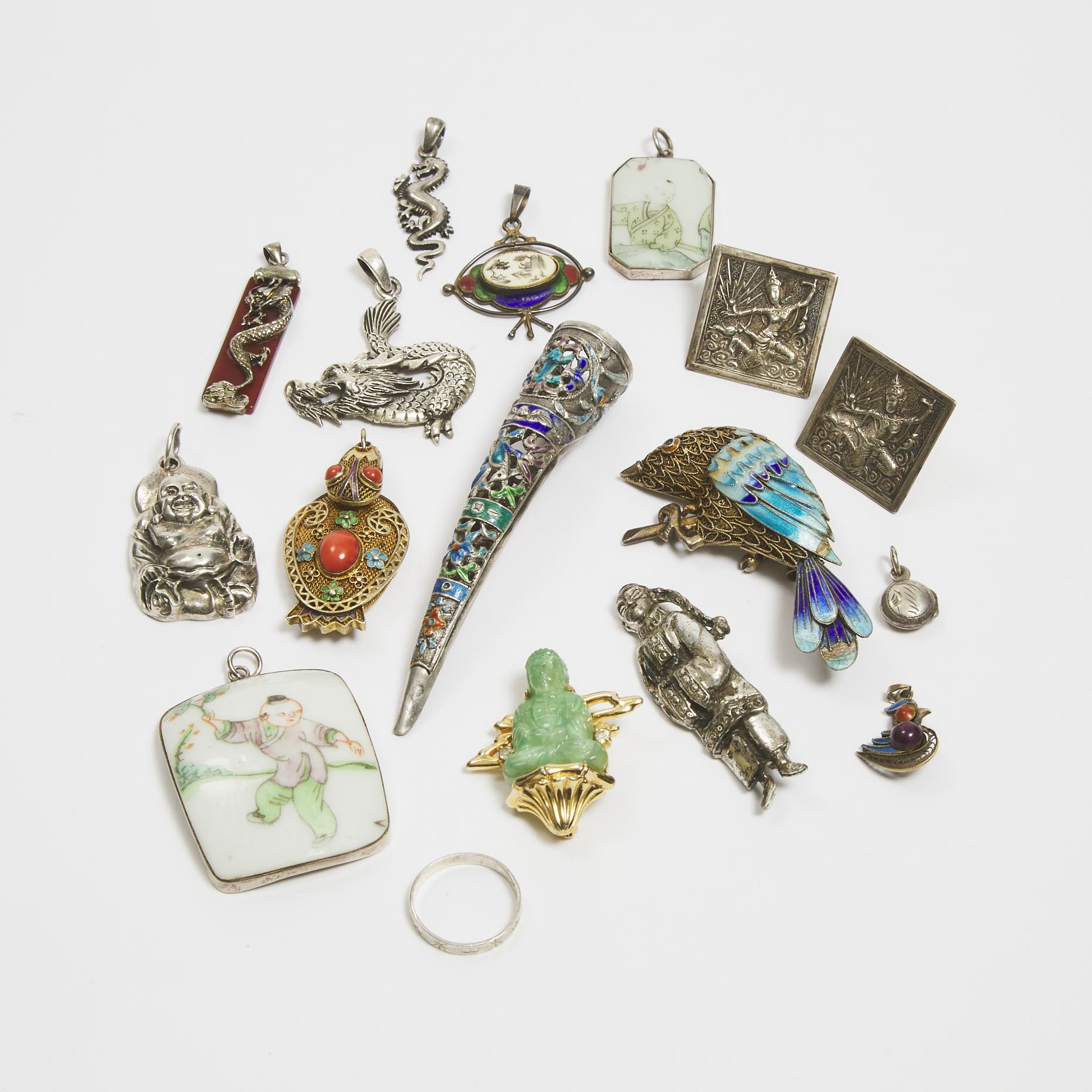 A Large Quantity of Silver, Enameled