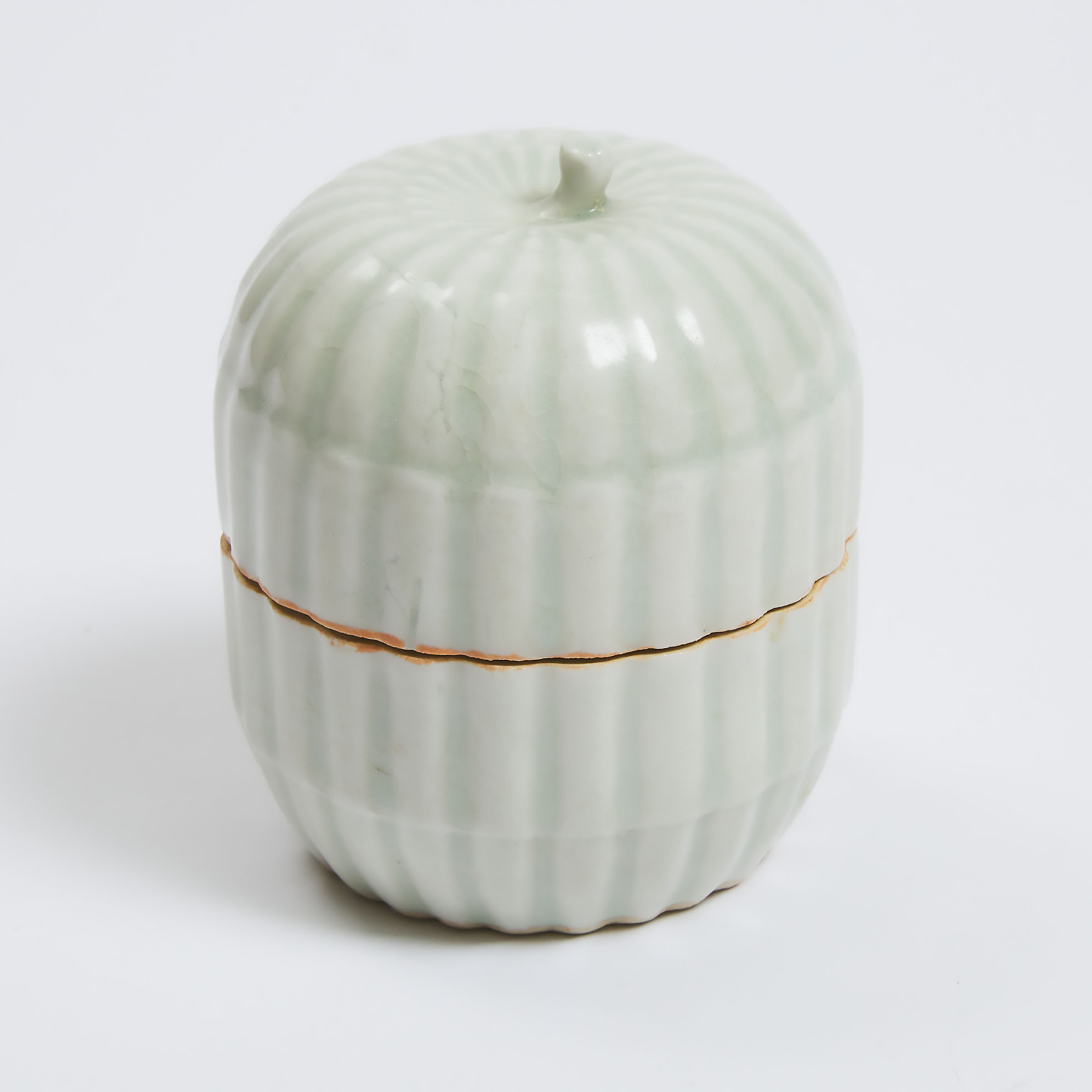 A Qingbai Melon Form Box and Cover 3ac21d