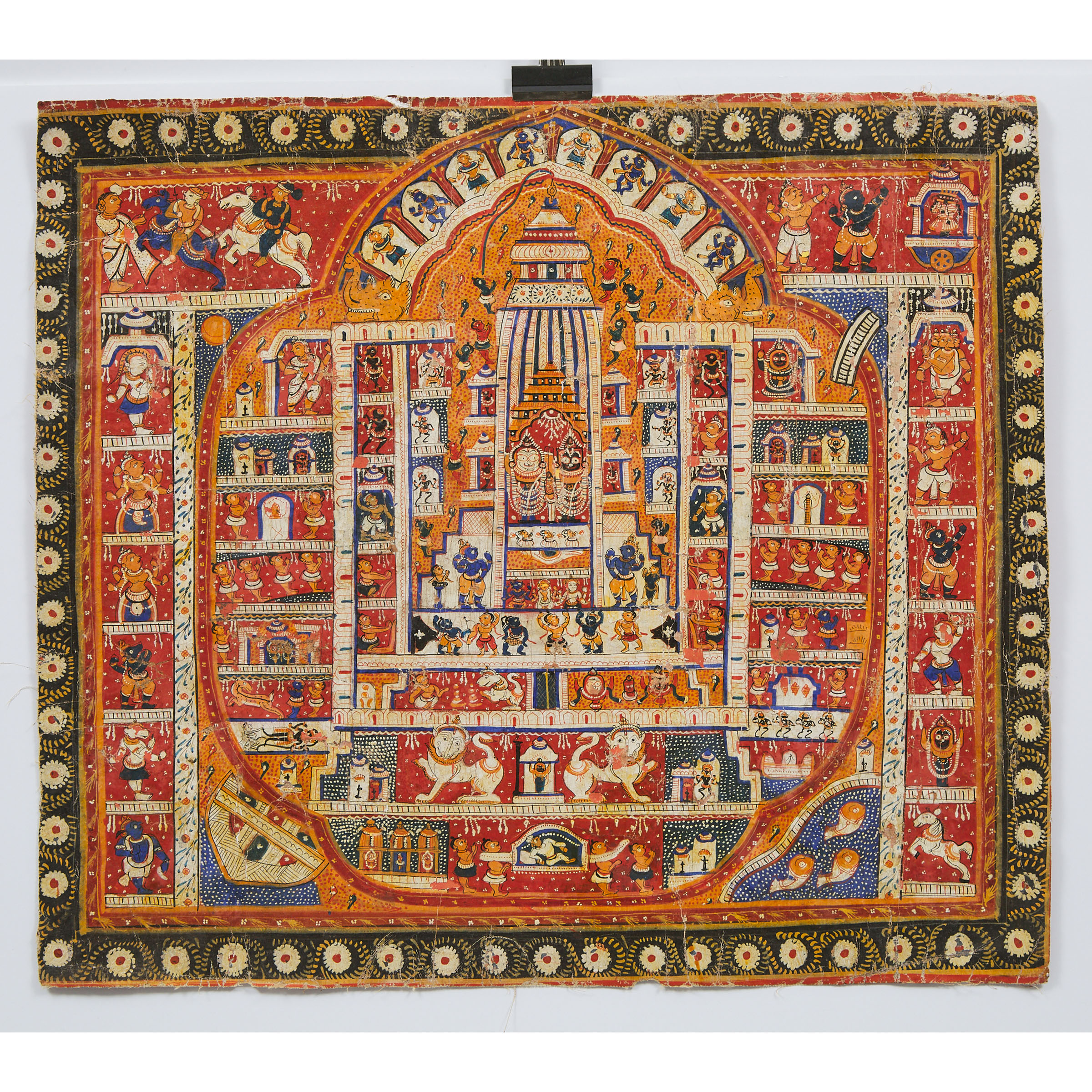 An Indian Silk Painting Depicting 3ac241