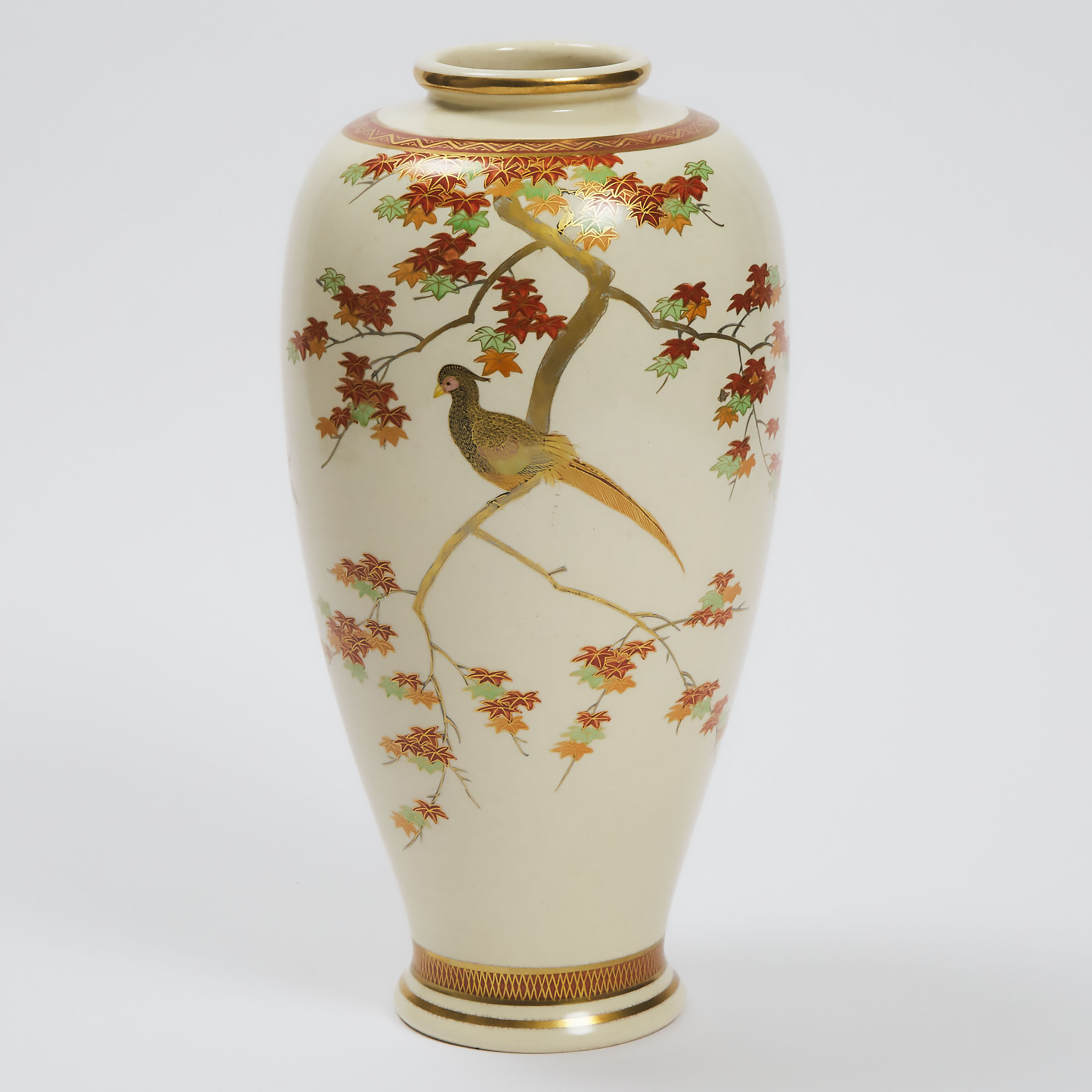 A Satsuma Vase, Signed Kazan, Early