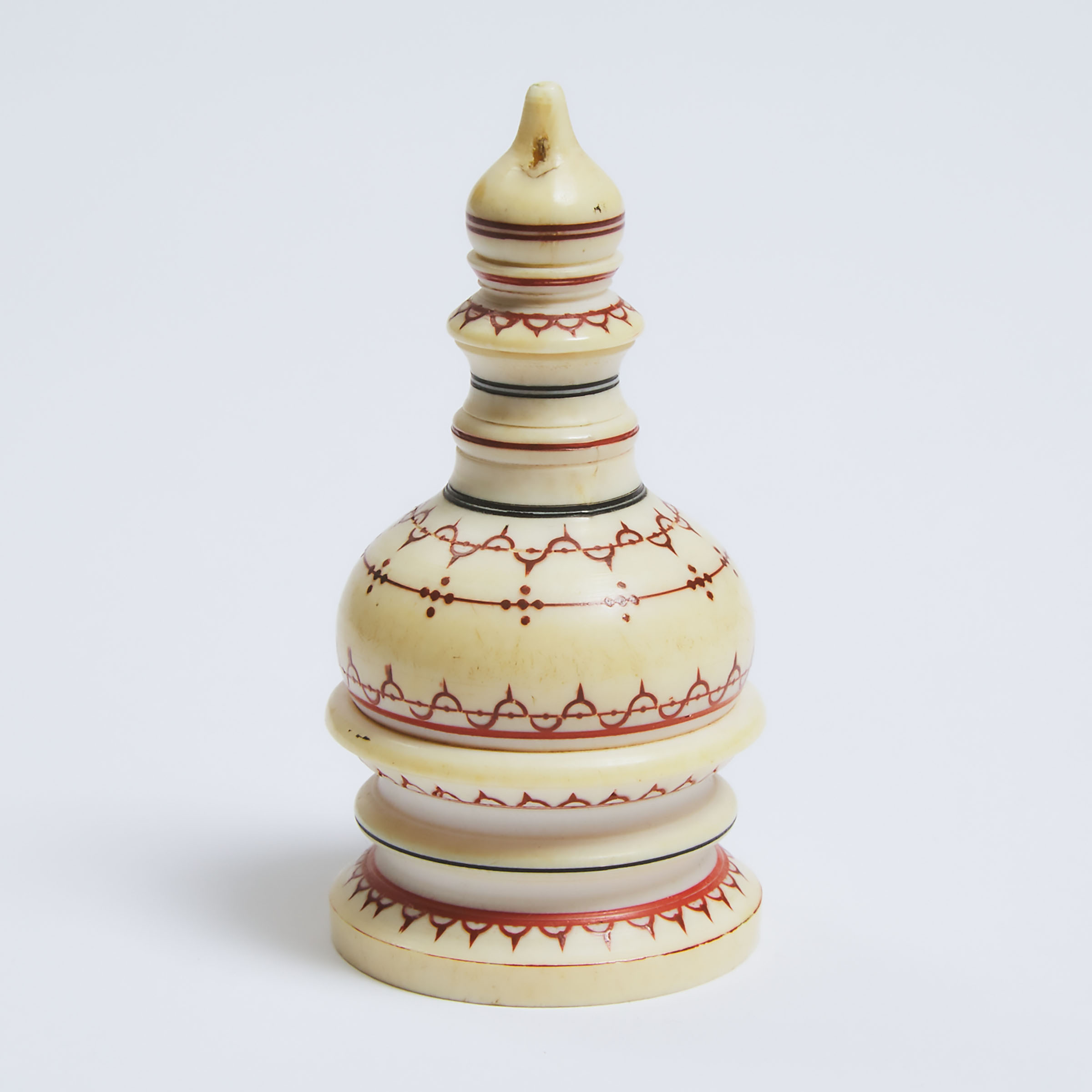 A Polychrome Ivory Stupa Reliquary  3ac26a