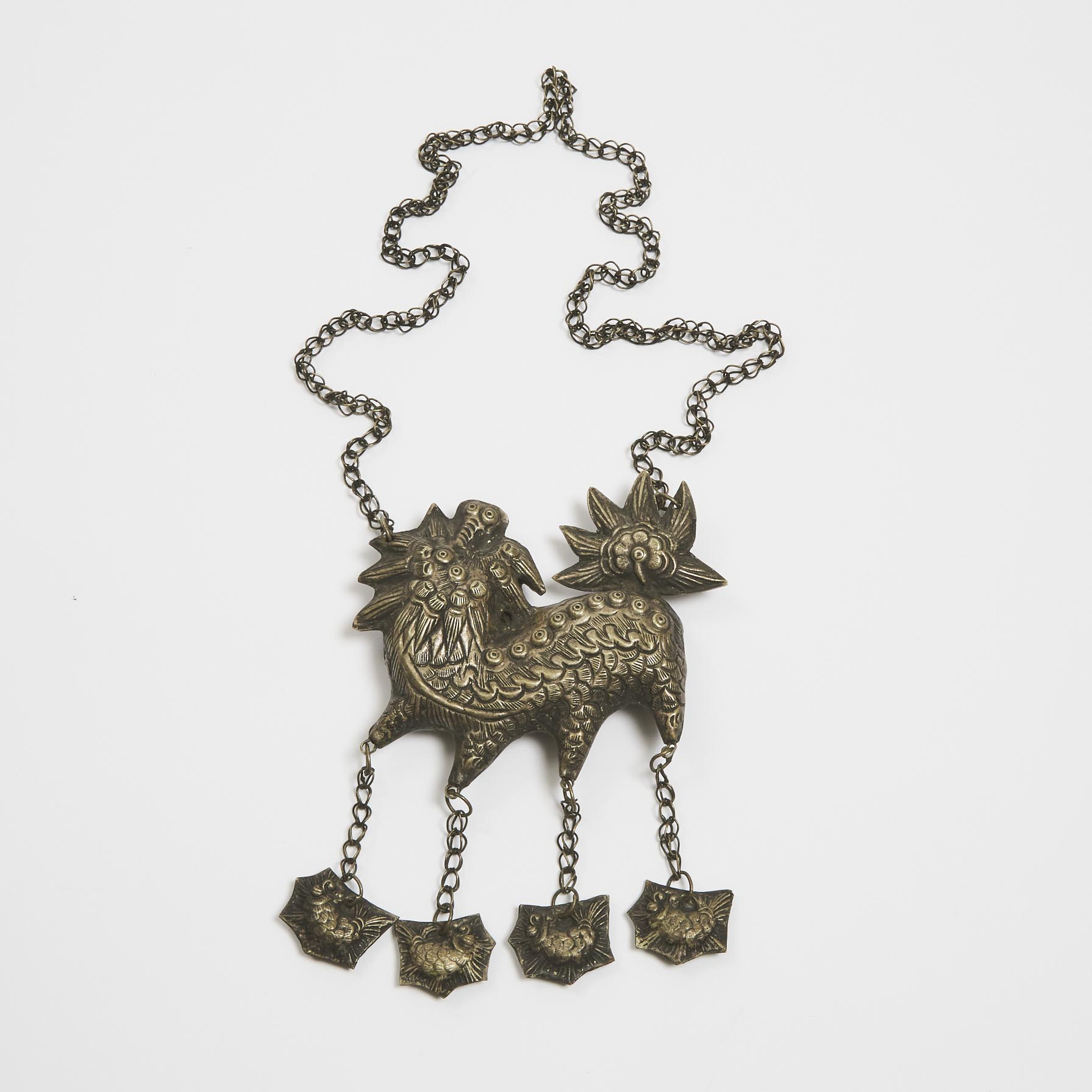 A Chinese Silver Qilin Pendant  3ac2b0