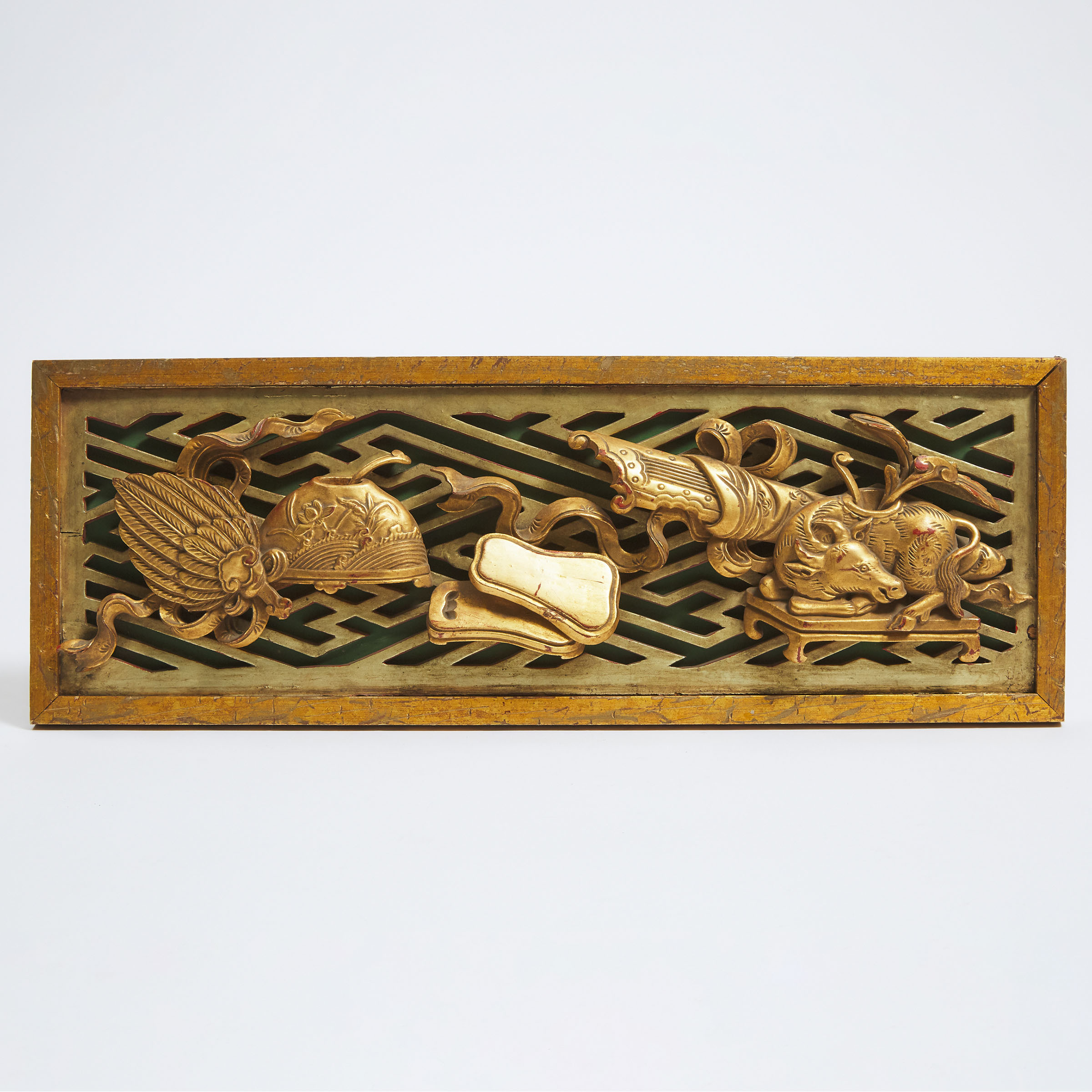 A Gilt Wood Carved Antiques Panel,