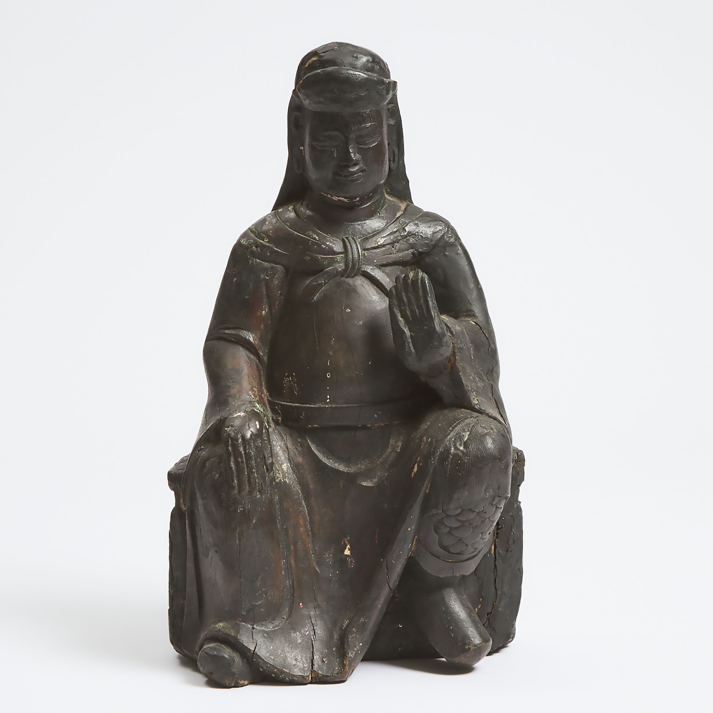 A Chinese Lacquered Wood Seated