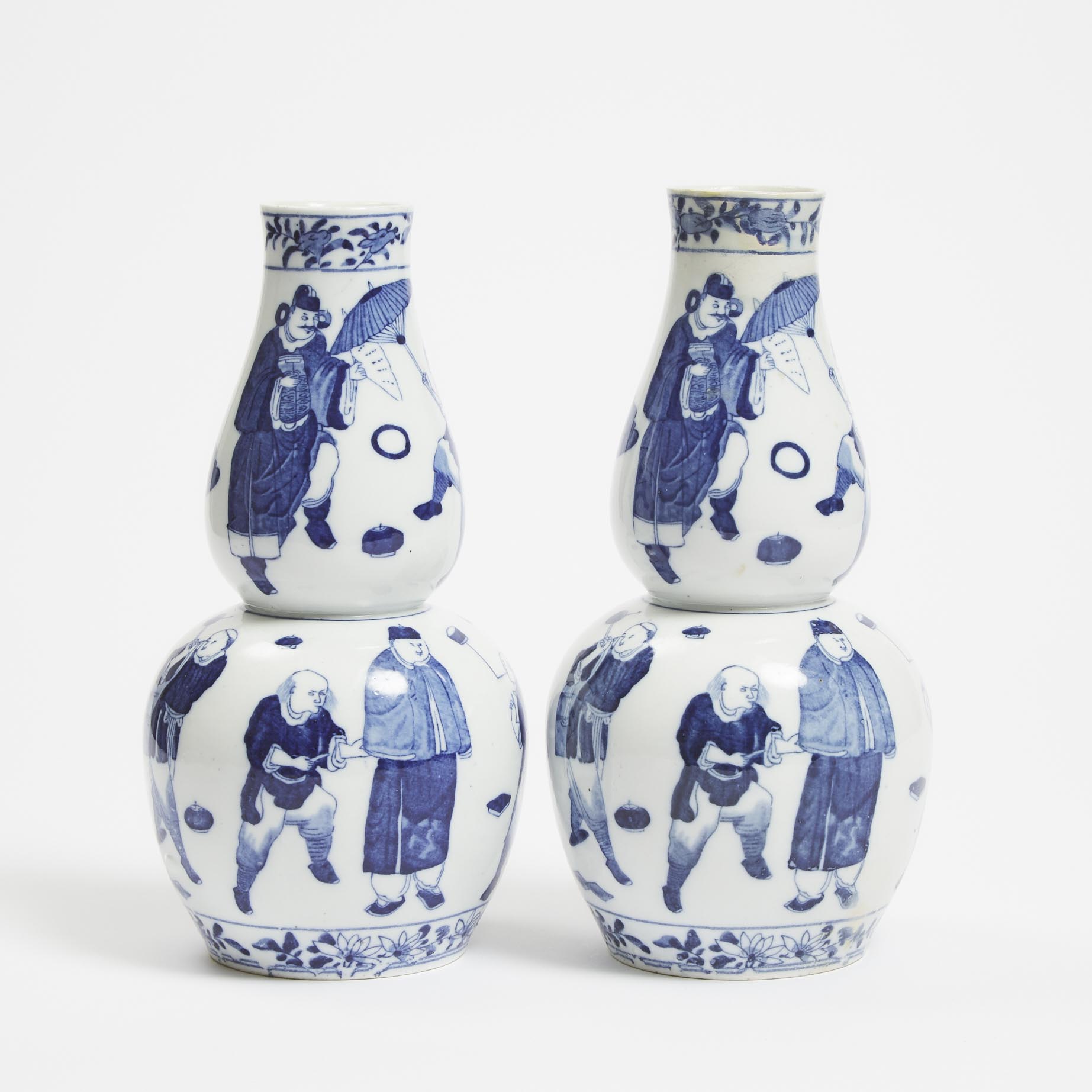 A Pair of German Transferware Blue