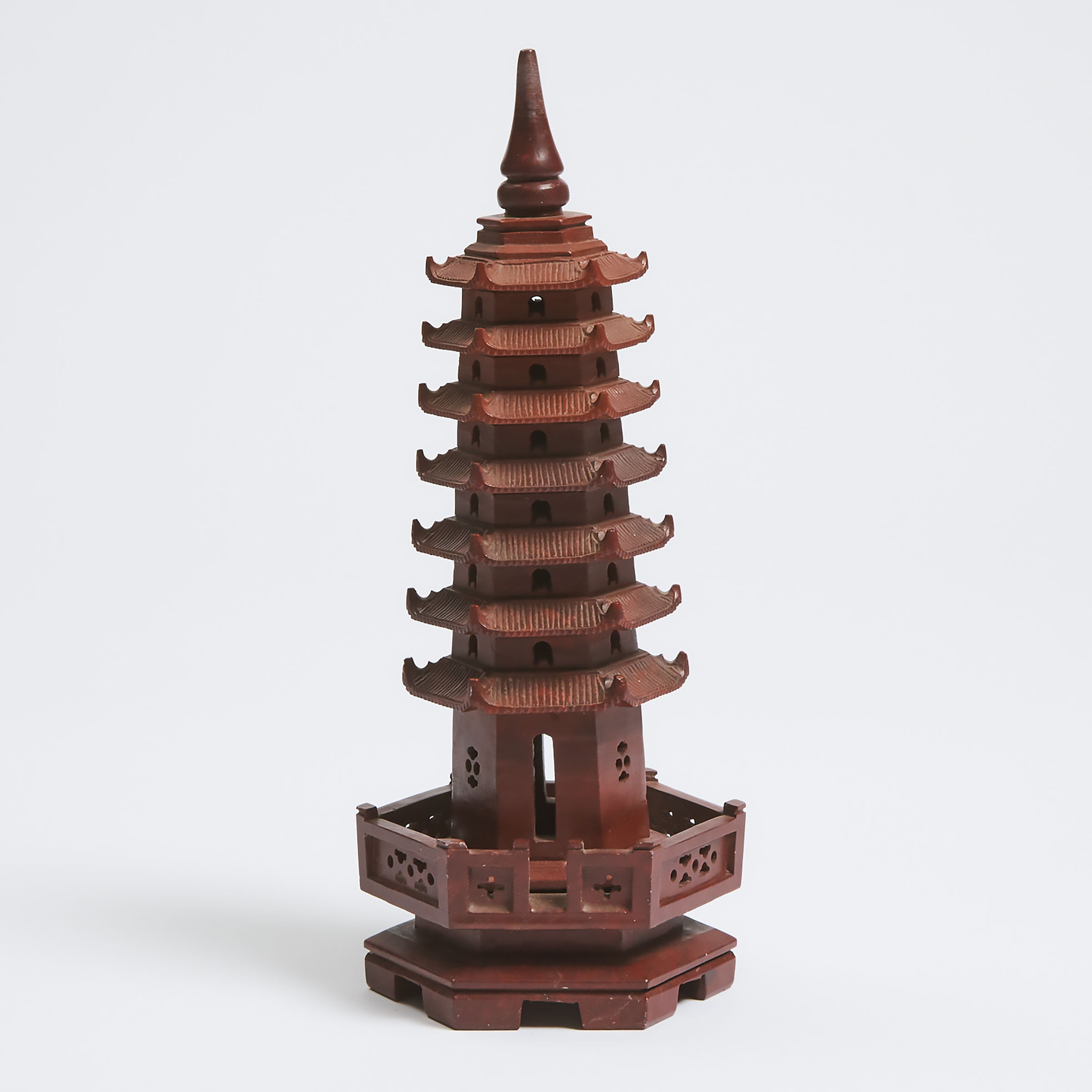 A Chinese Carved Soapstone Pagoda