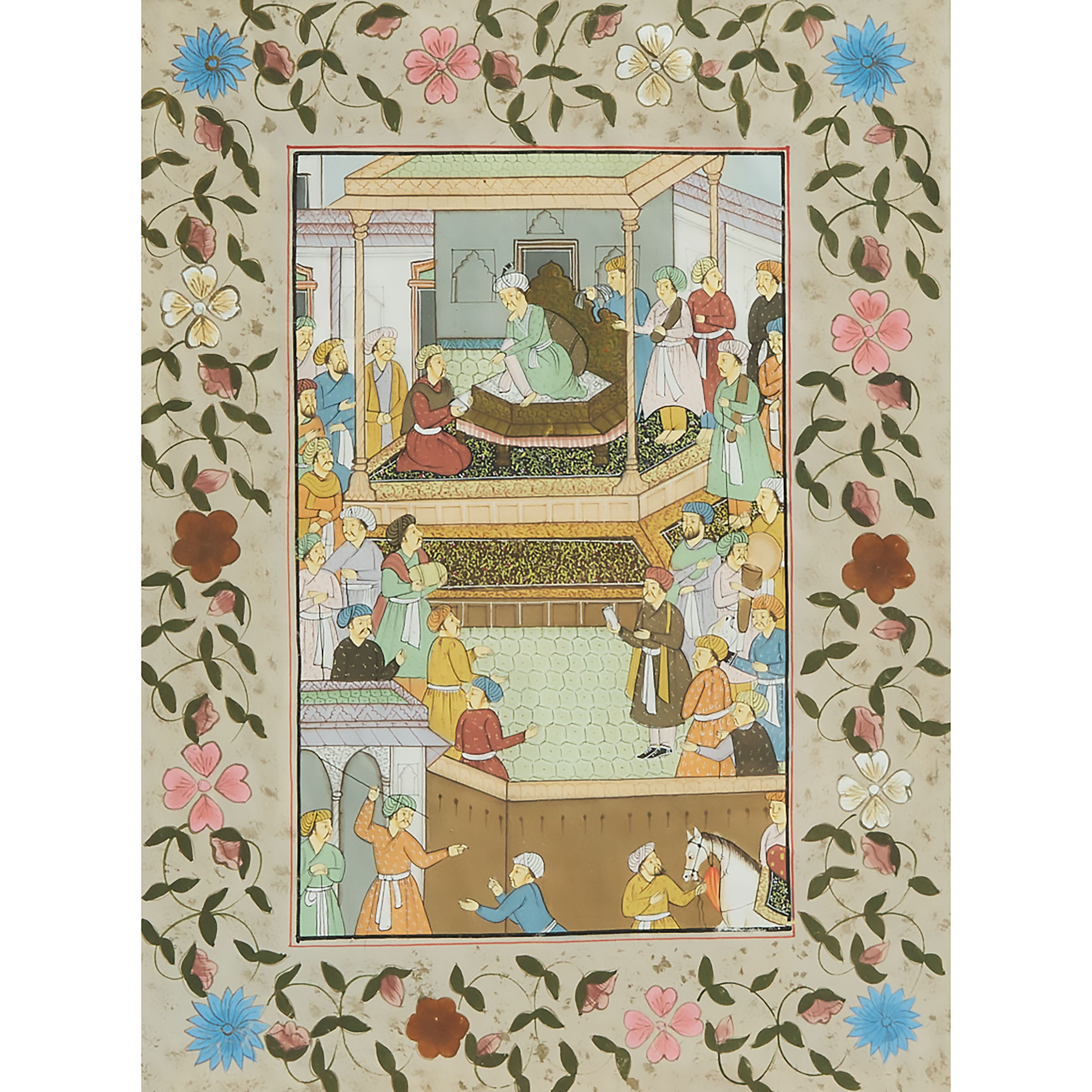 A Framed Persian Painting, 20th