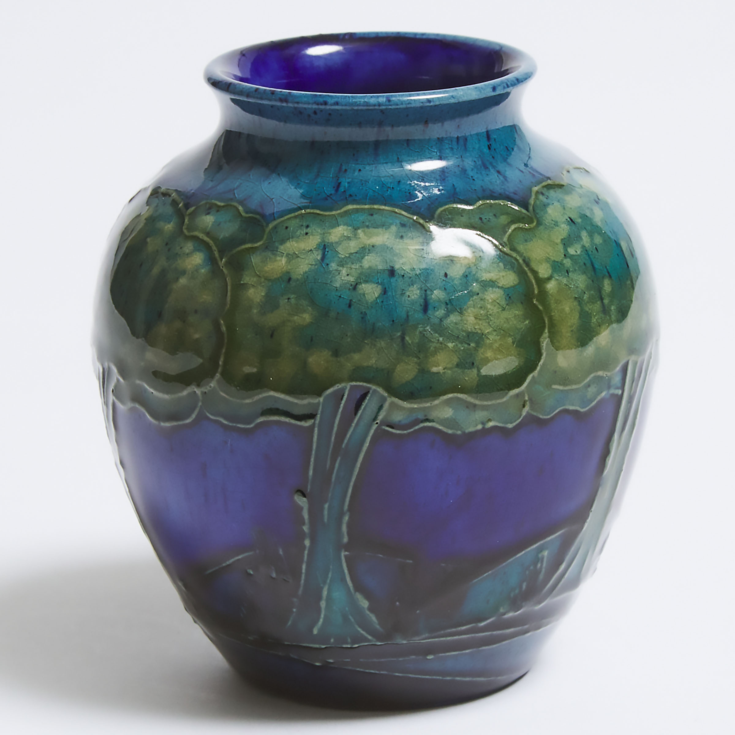 Moonlit Blue Vase, c.1925   height 4.1