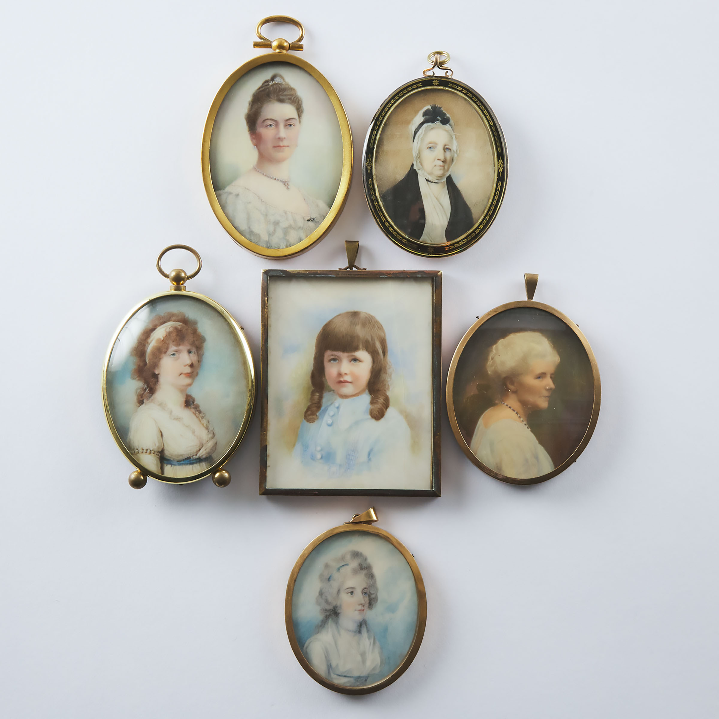 Five Portrait Miniatures of Ladies 3ac333