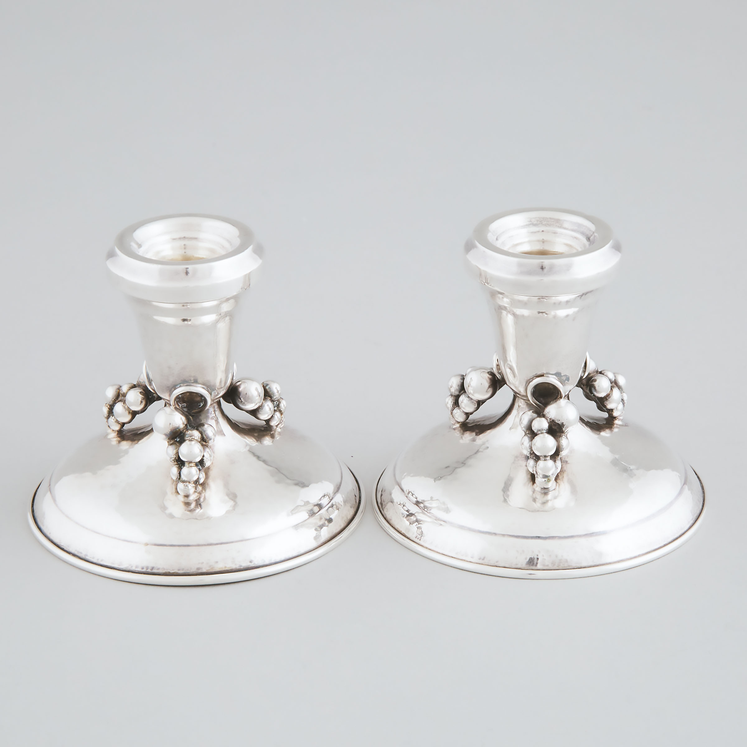 Pair of Canadian Silver Low Candlesticks,