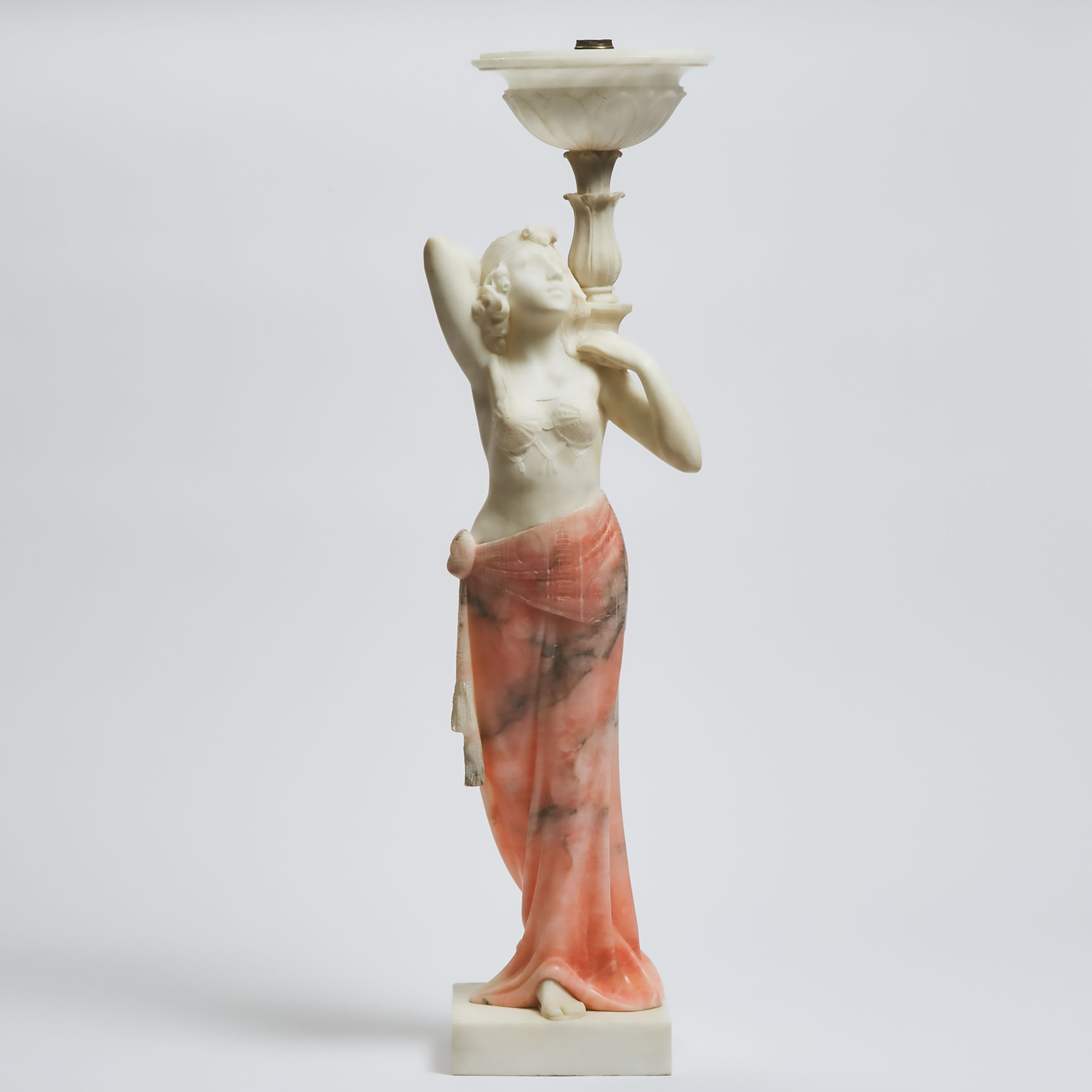 Italian Carved White and Pink Alabaster 3ac334