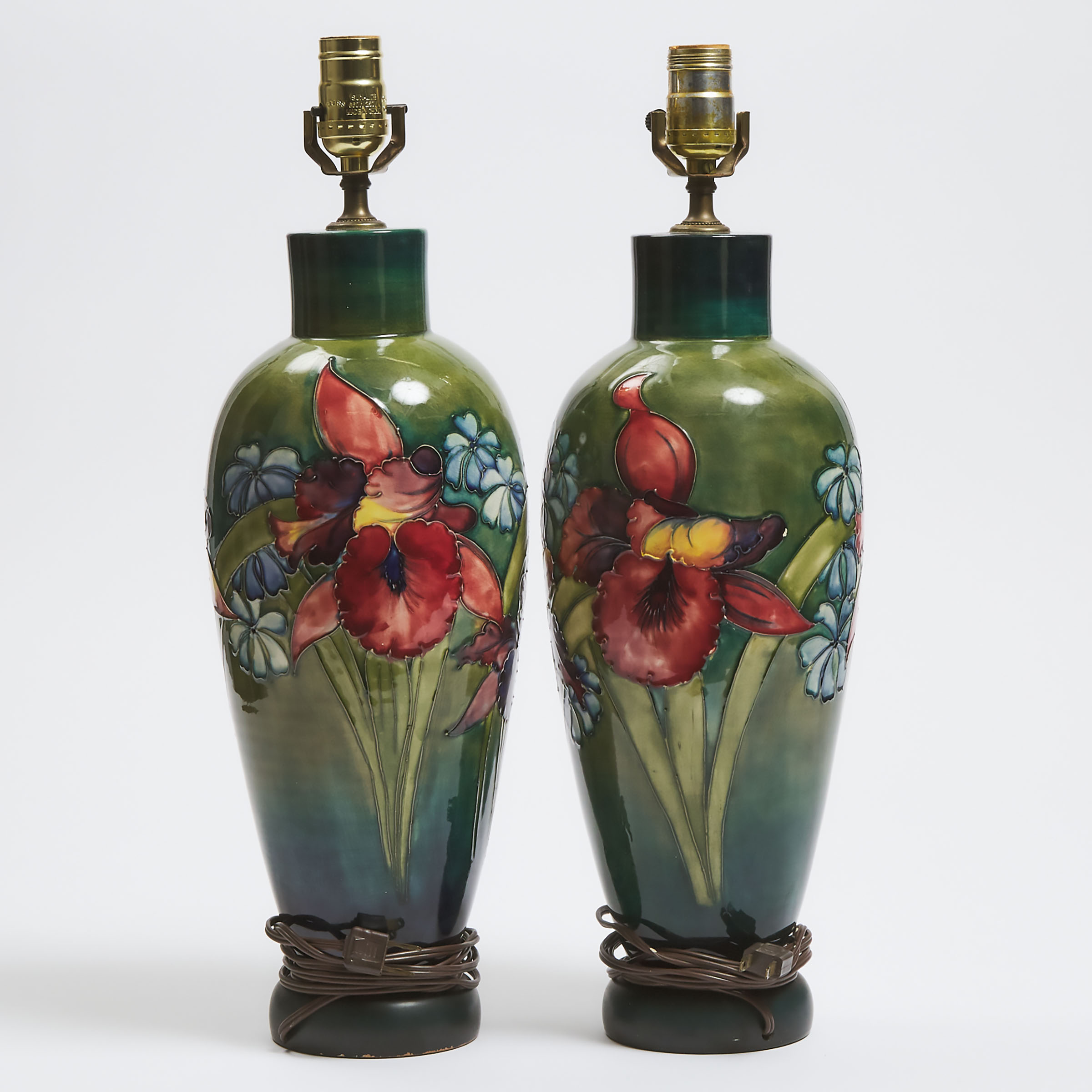 Pair of Moorcroft Orchids Large