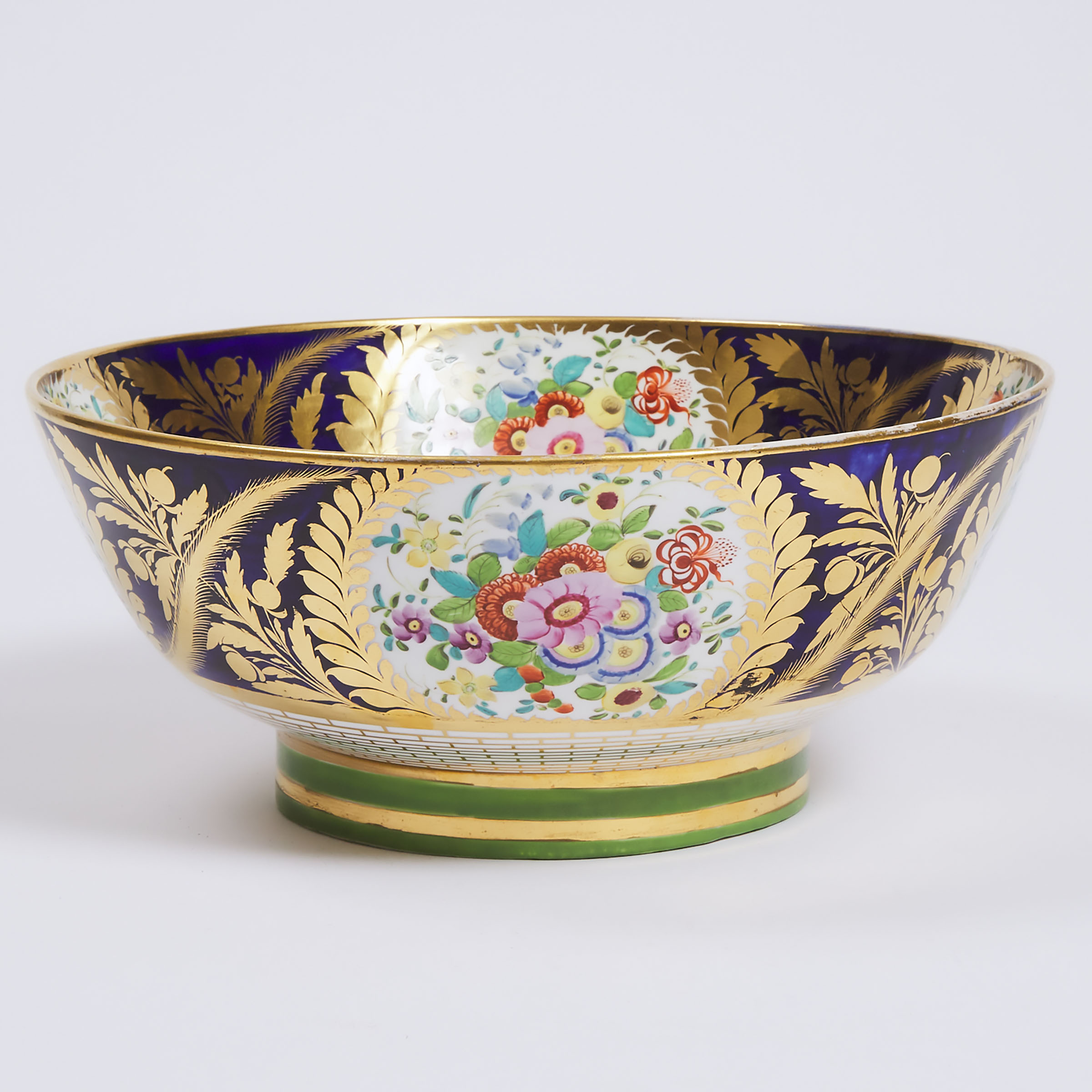 Minton Floral Paneled Punch Bowl,