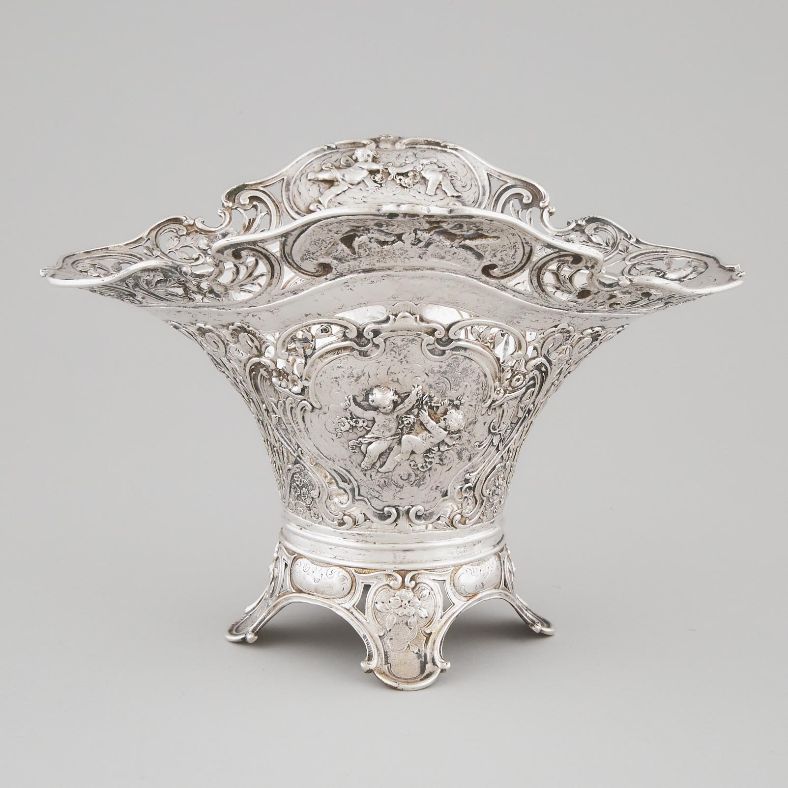 German Silver Pierced Vase, Georg