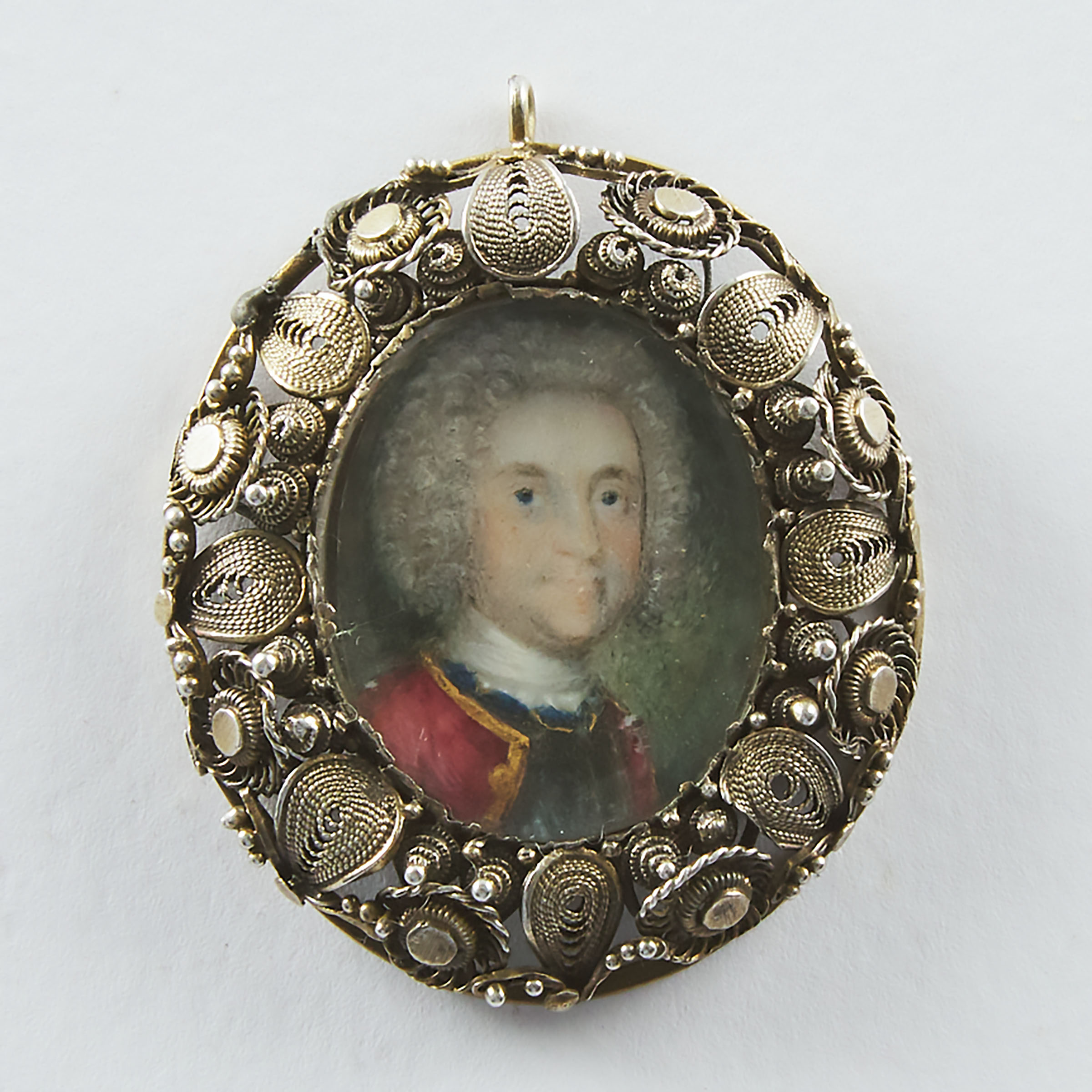 Continental School Portrait Miniature 3ac372