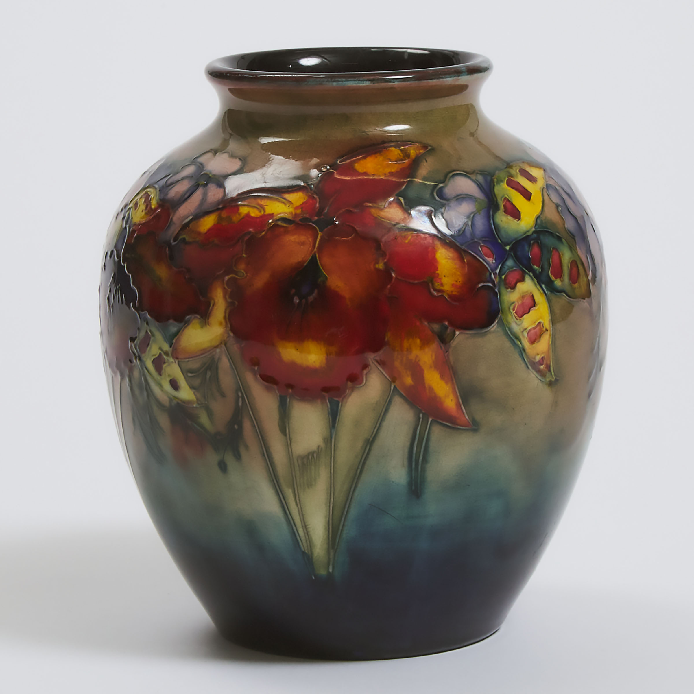 Moorcroft Flamb Orchids Vase  3ac396