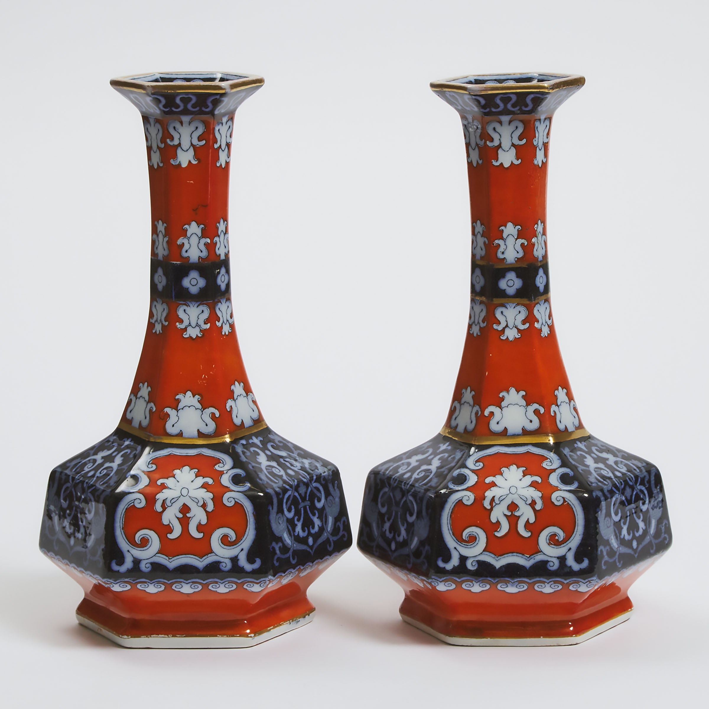 Pair of English Ironstone Hexagonal