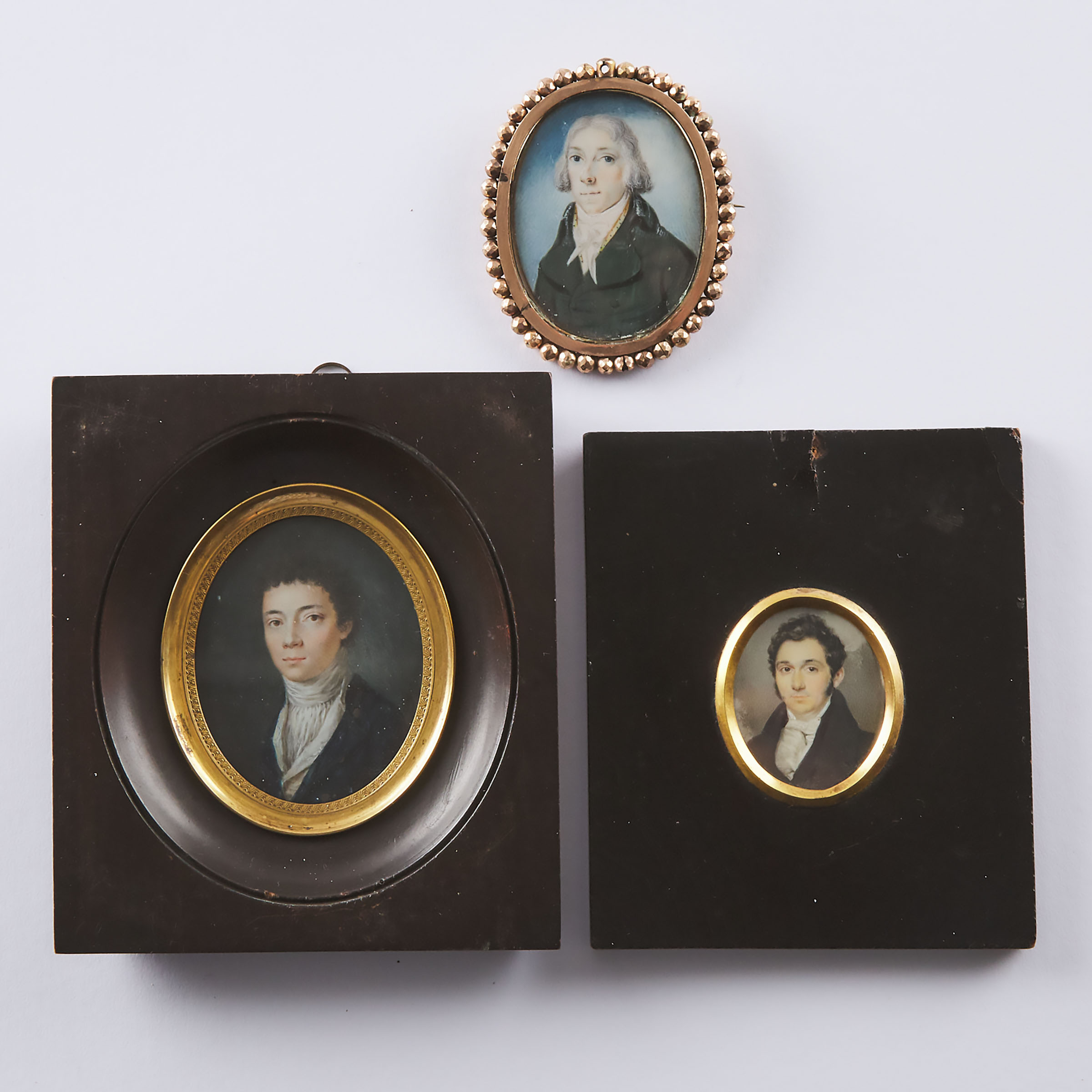 Three Portrait Miniatures of Gentlemen  3ac3fb