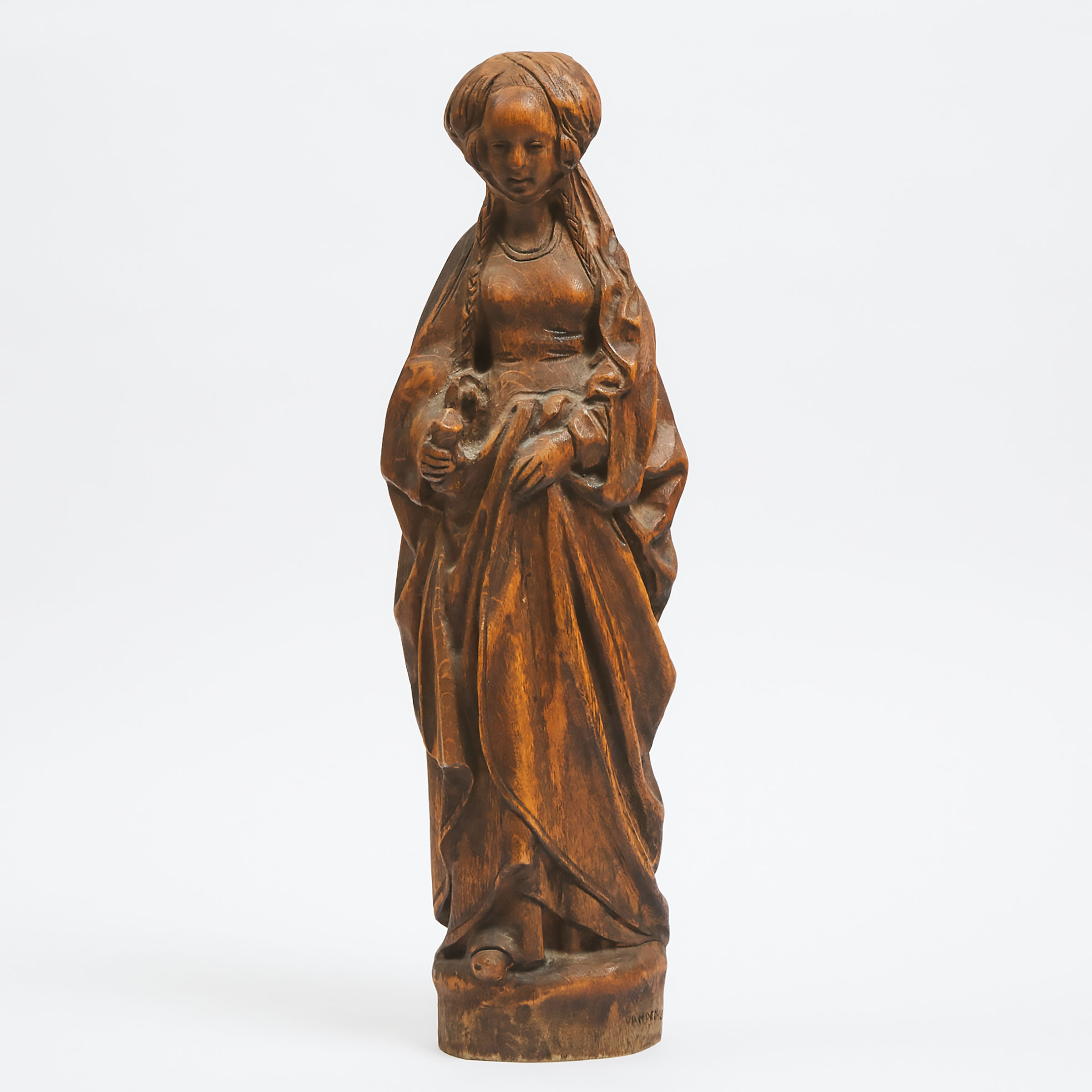 Carved Oak Figure of a Medieval 3ac407