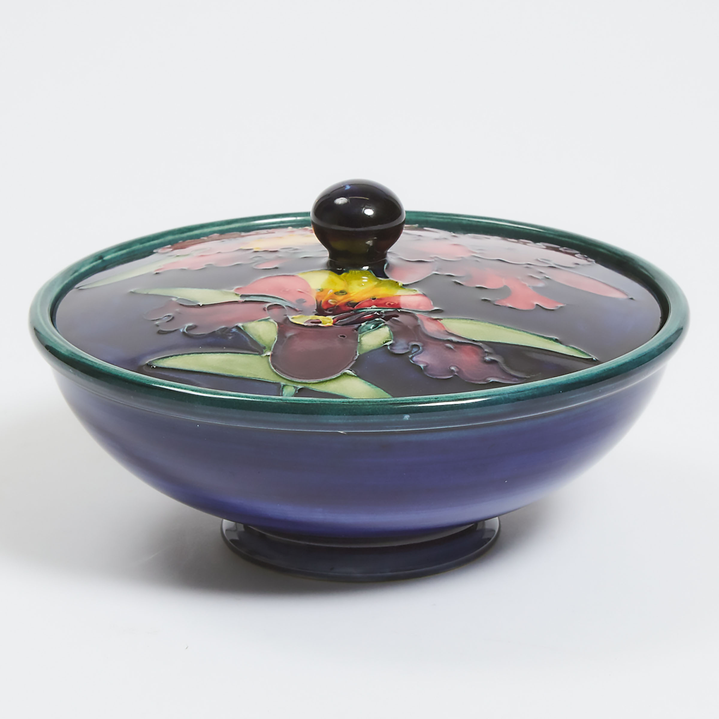 Moorcroft Orchids Covered Bowl,