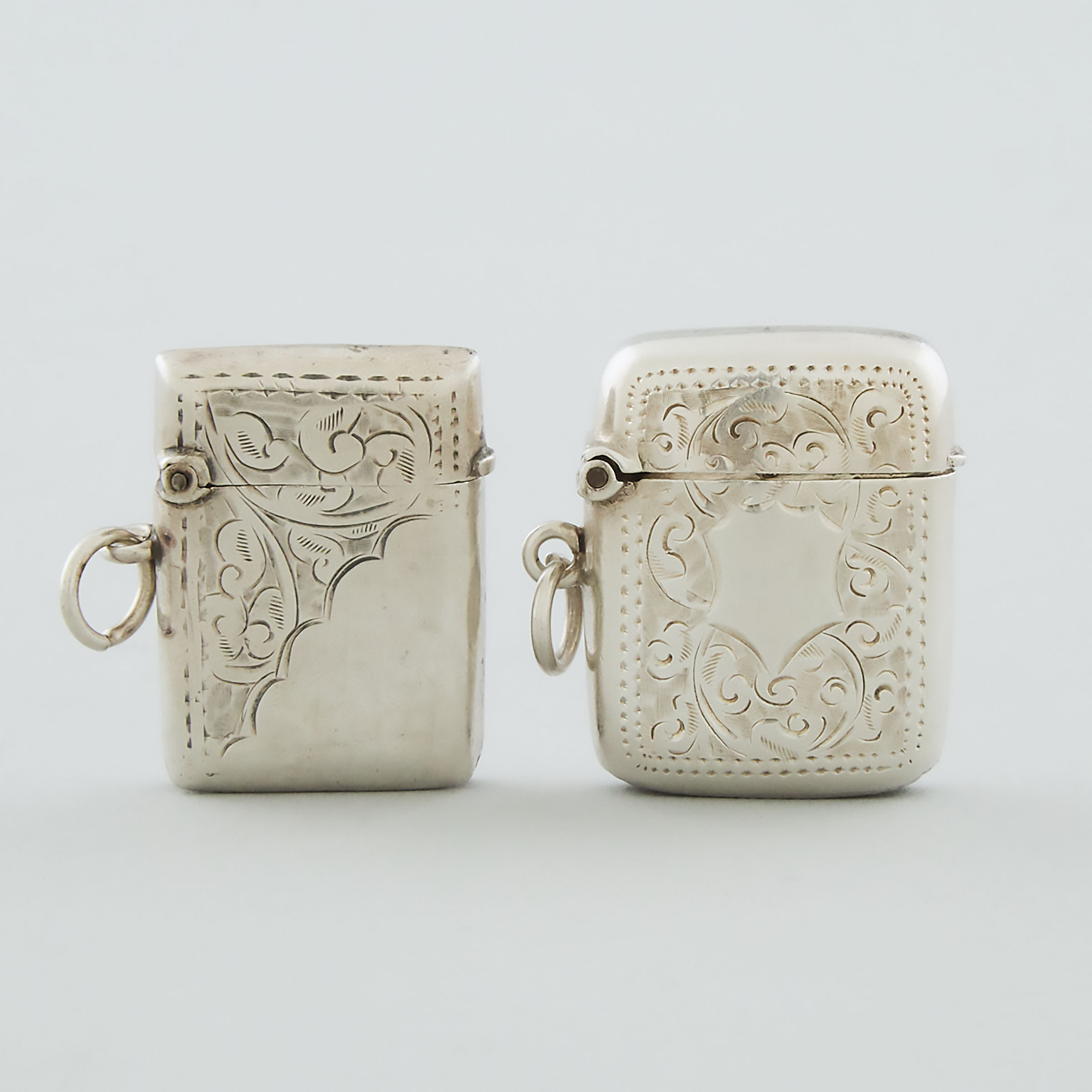 Two Edwardian Silver Vesta Cases,