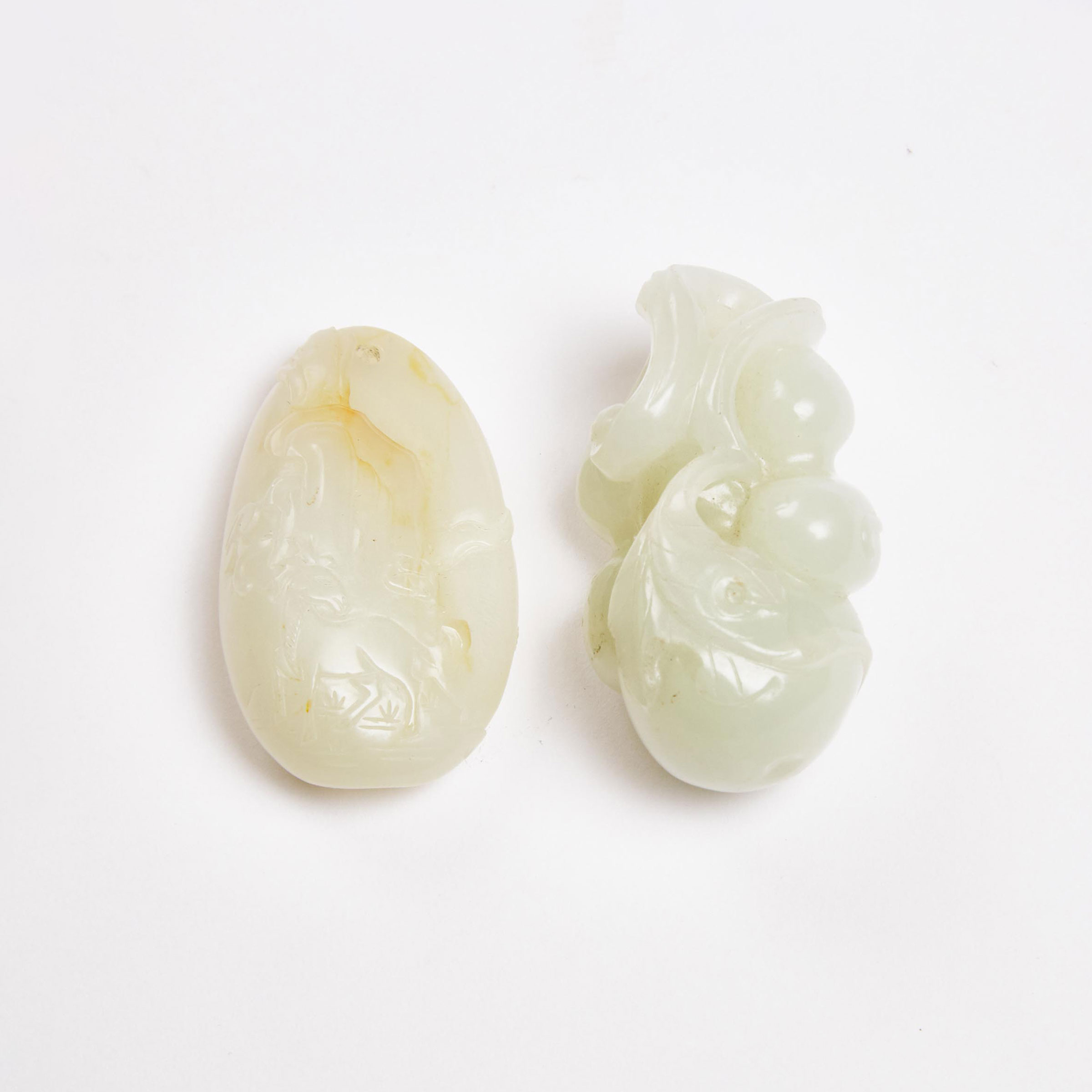 A White Jade Double Gourd Pendant  3ac495
