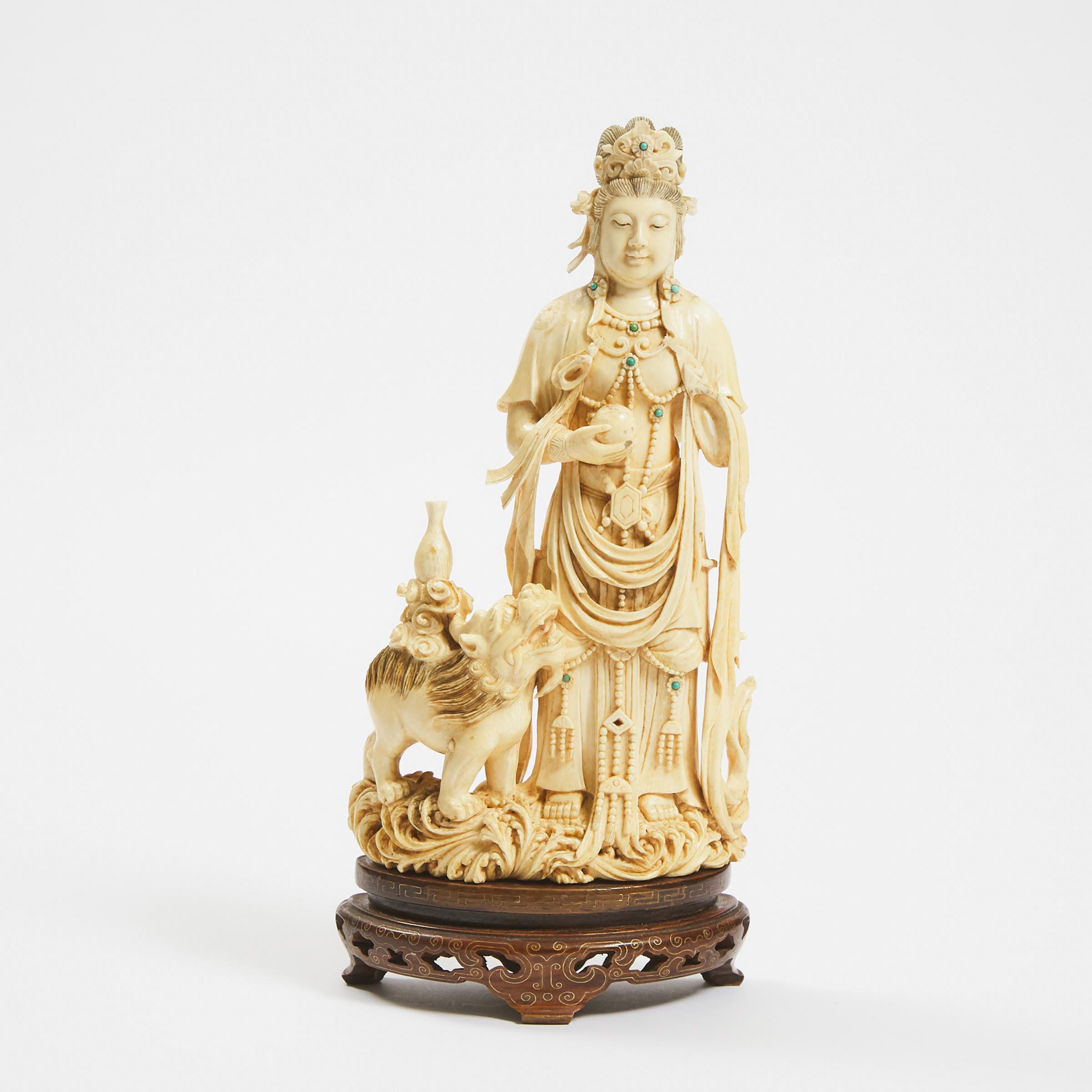 An Ivory Figure of Manjushri Early 3ac4d7