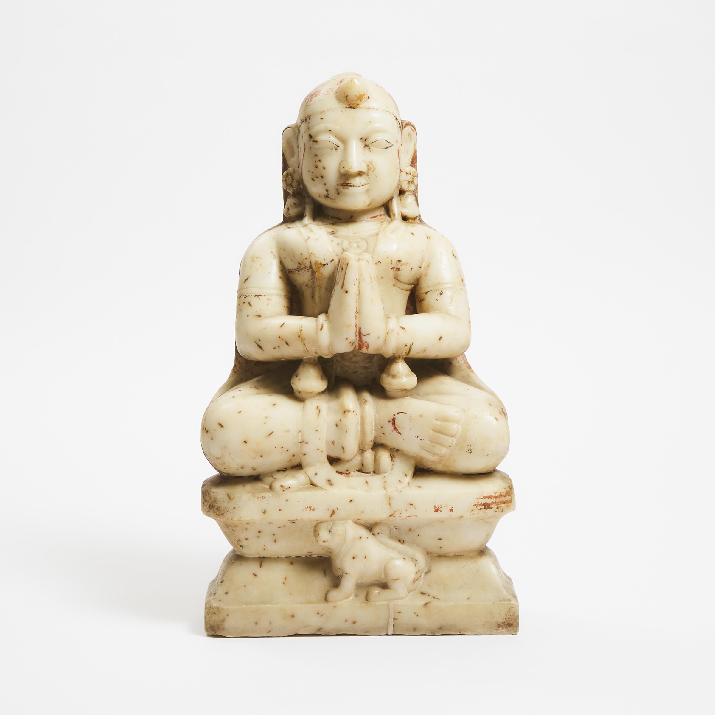 A Jain Style Marble Figure of Mahavira  3ac4e7