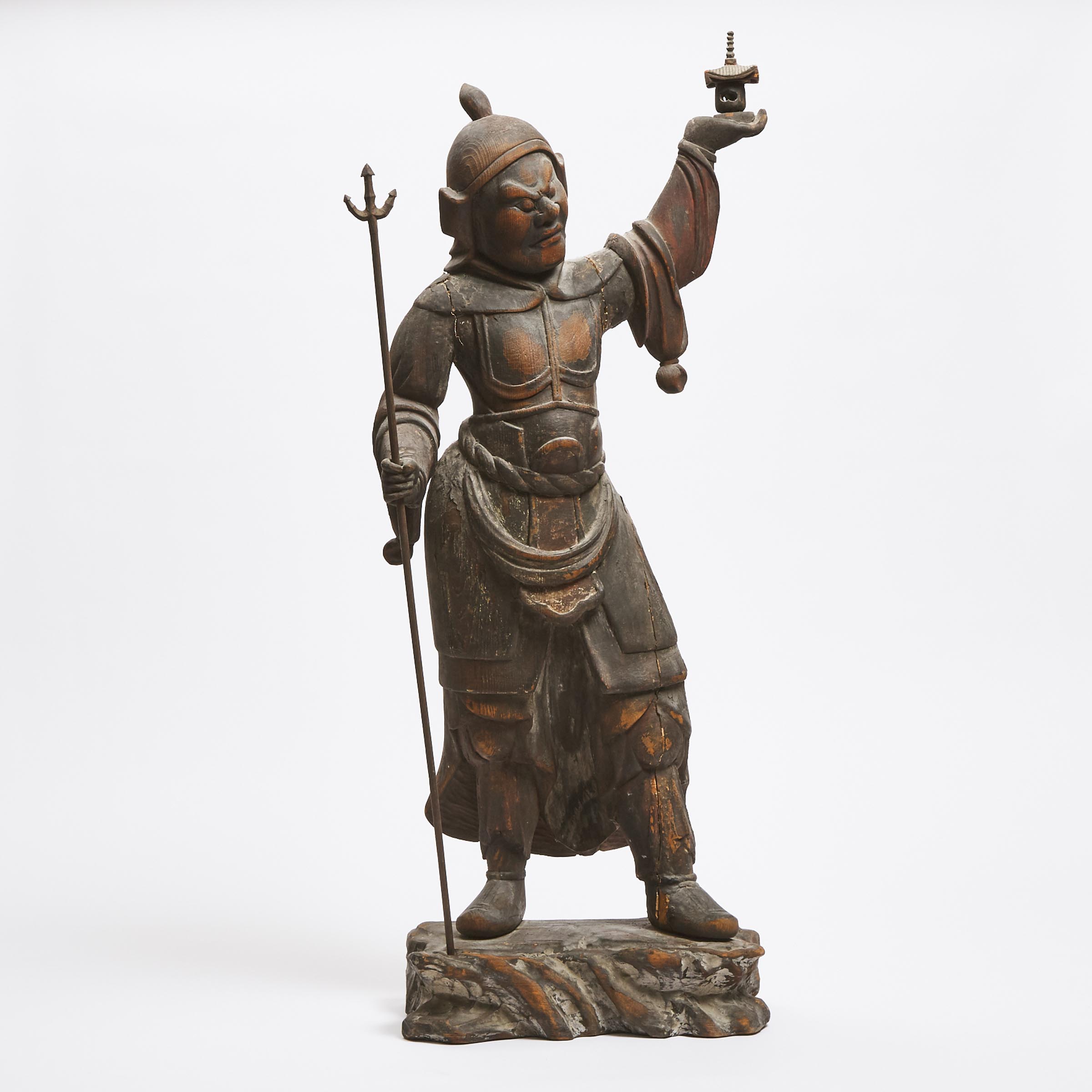 A Large Lacquered Wood Figure of