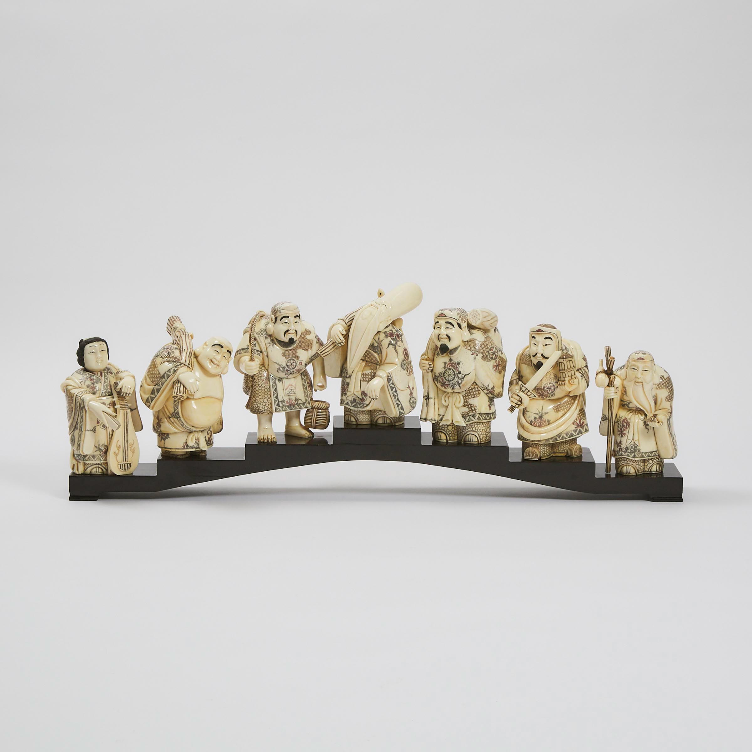 An Ivory Set of the Seven Lucky Gods,