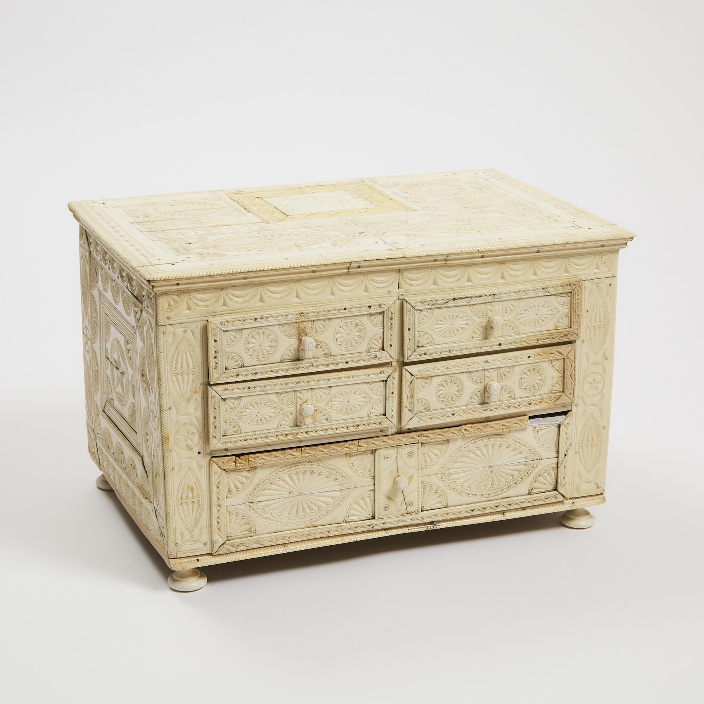 An Anglo Indian Bone Tabletop Chest 3ac52d