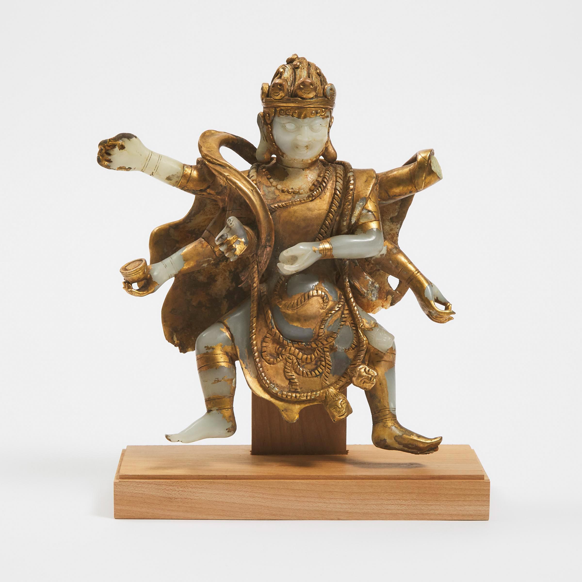 A Gilt Decorated Jade Figure of 3ac534