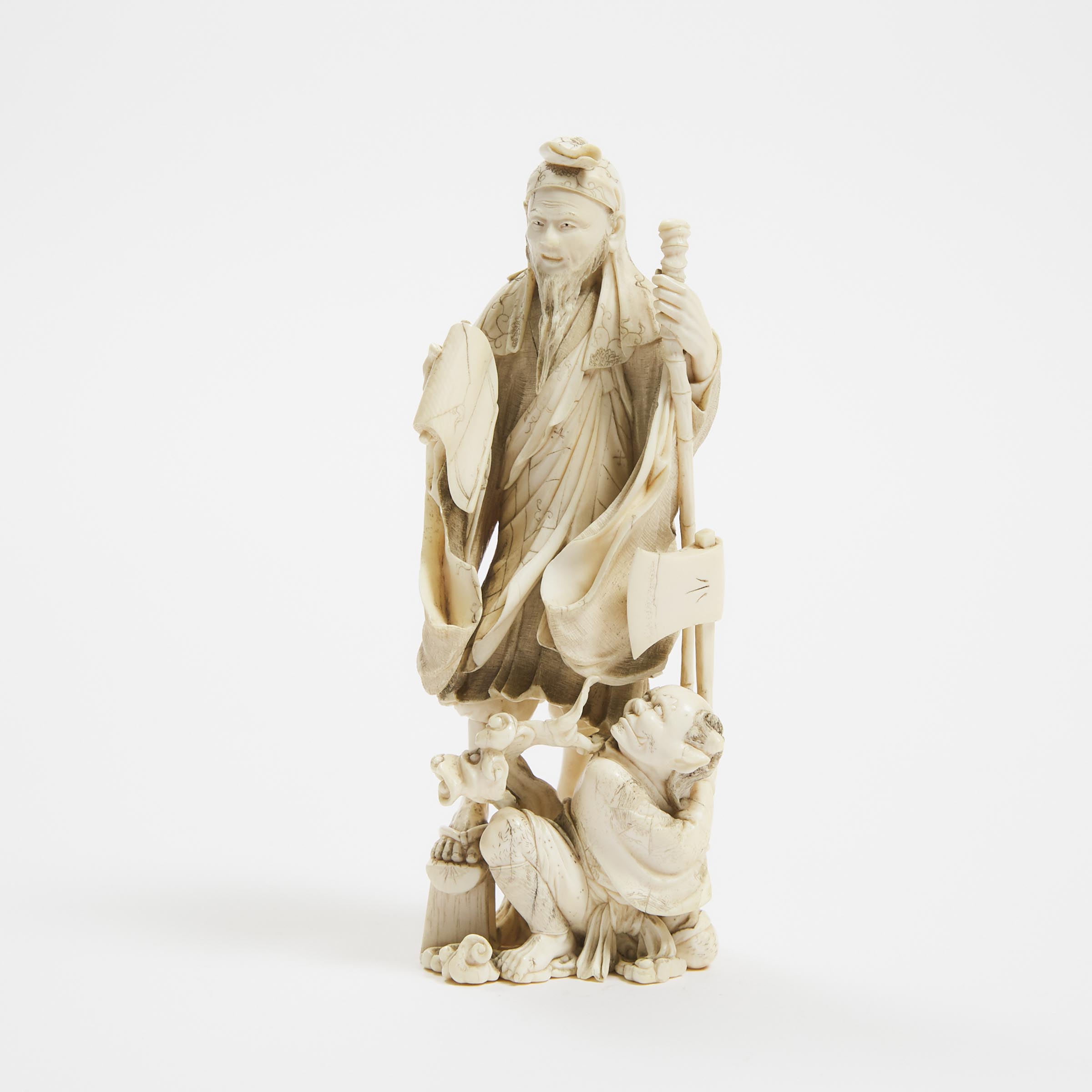 A Finely Carved Ivory Okimono of 3ac540