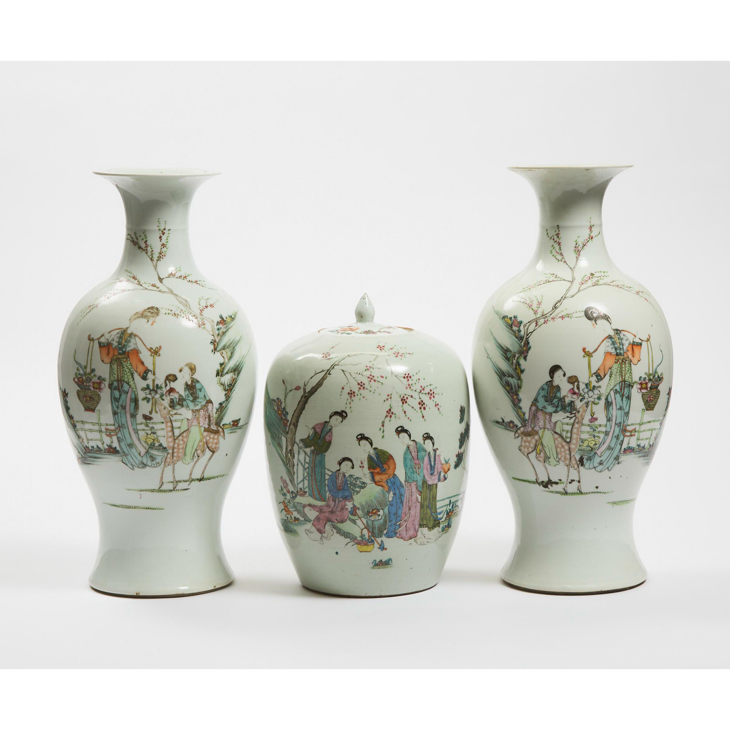 A Pair of Famille Rose Vases, Together