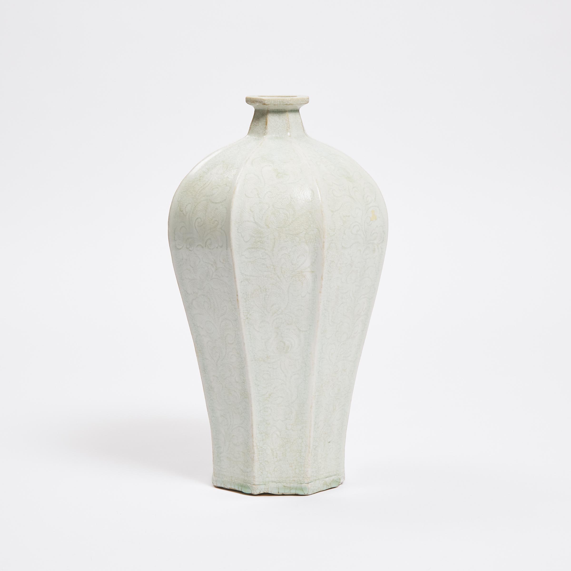 A Qingbai Octagonal Vase, Meiping,