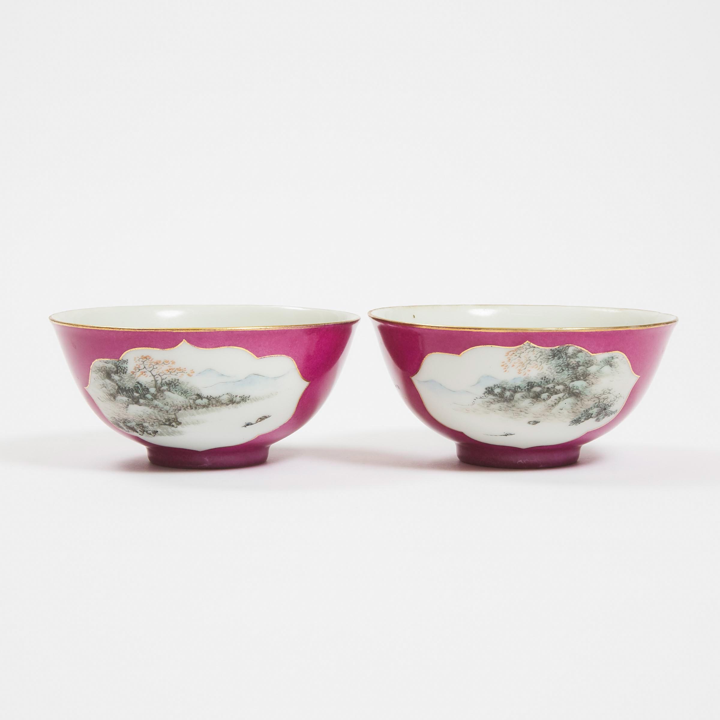 A Pair of Famille Rose Ruby-Ground