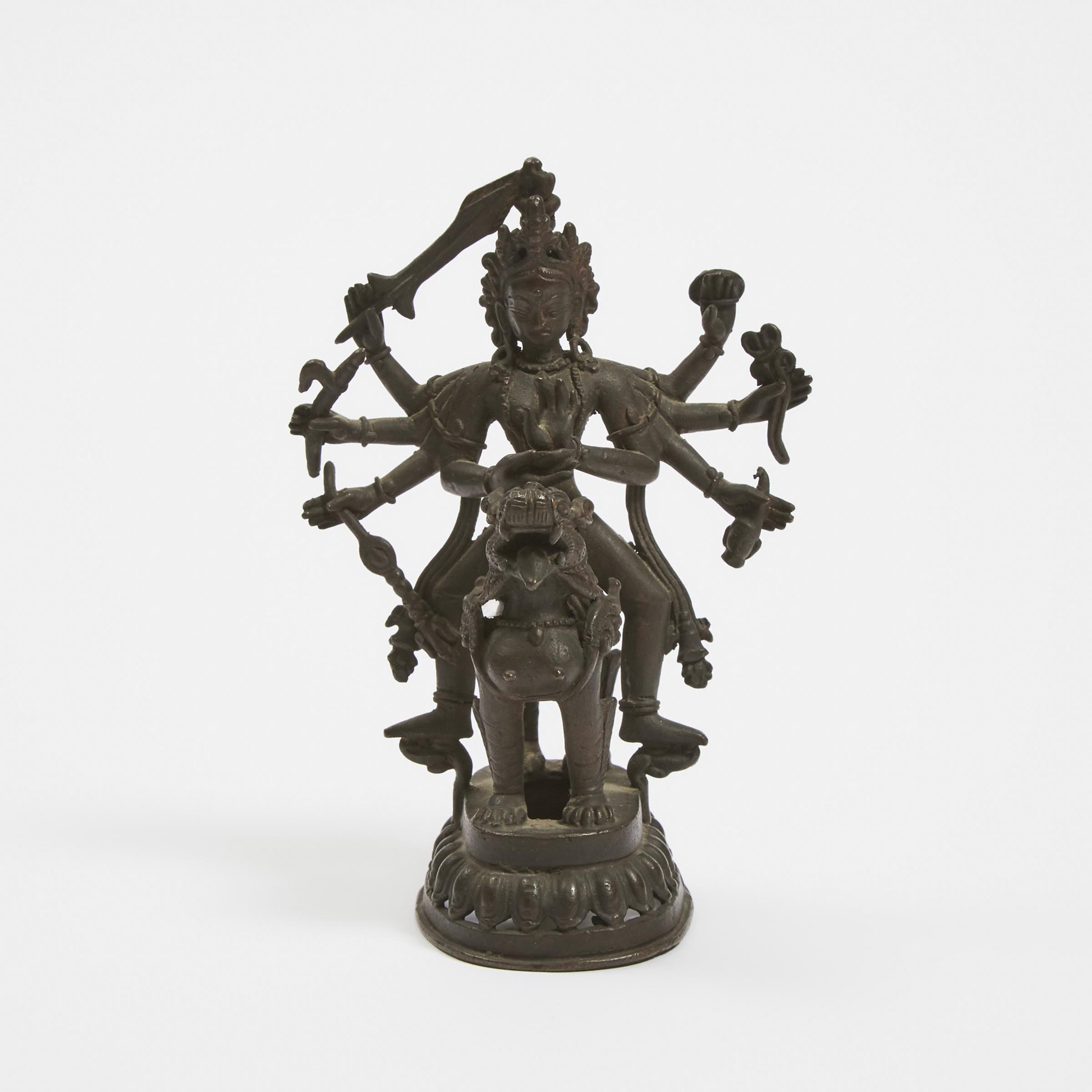 A Bronze Figure of Durga Nepal  3ac587