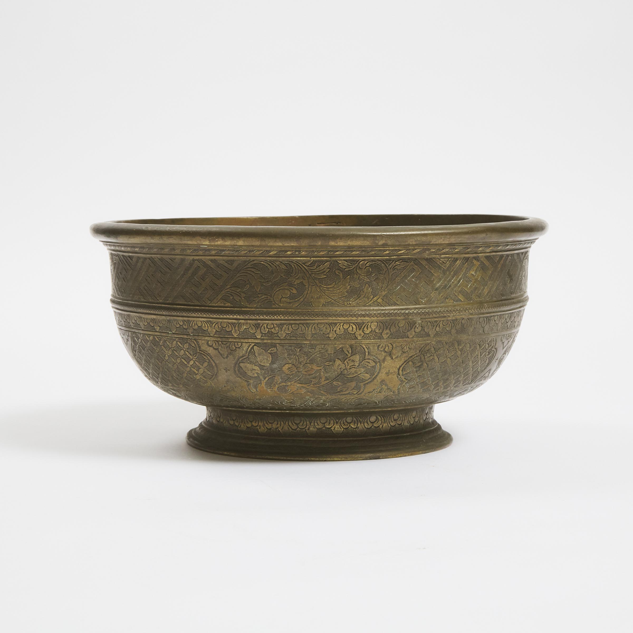 A Chinese Etched Bronze Bowl for