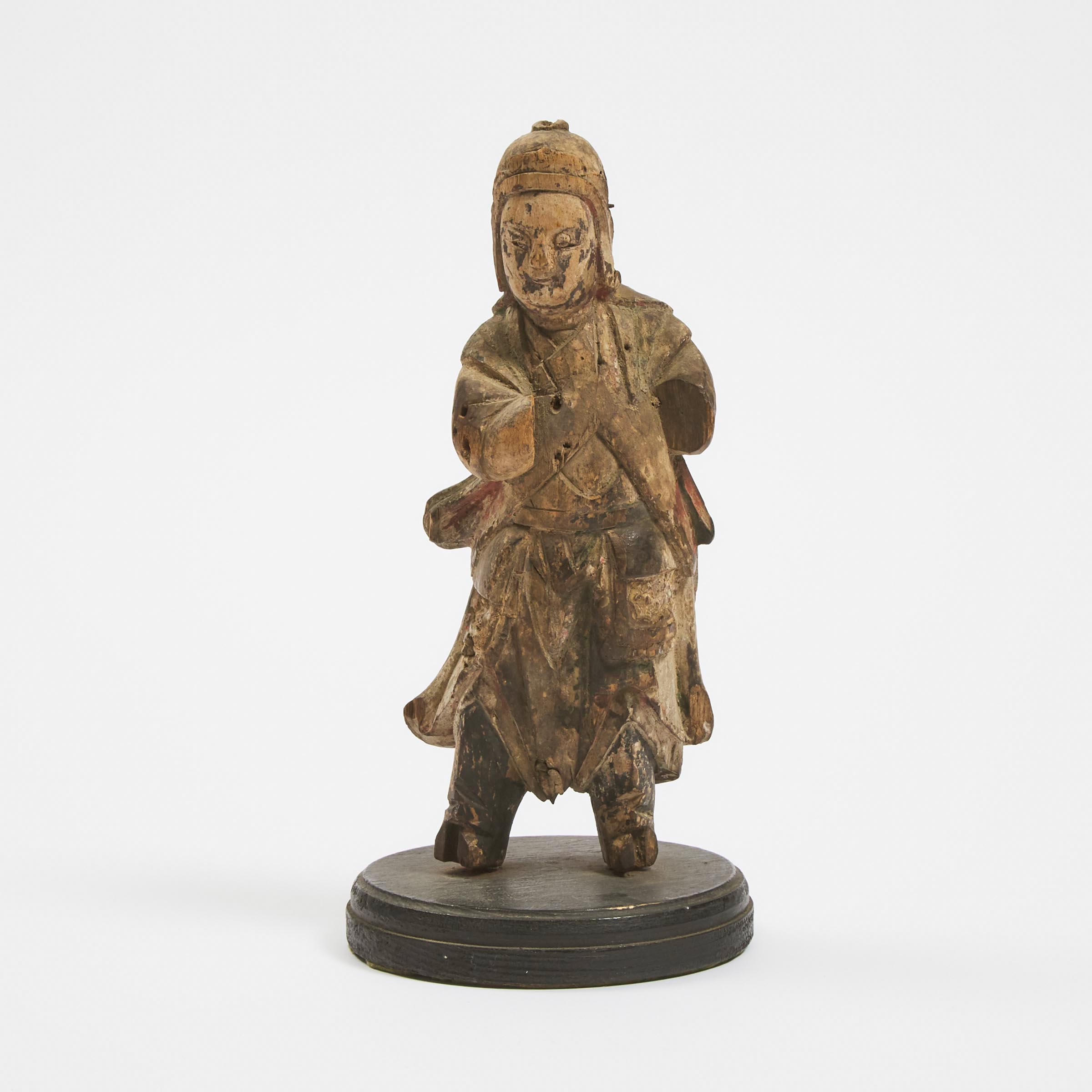 A Wood Figure of a Standing Warrior  3ac591