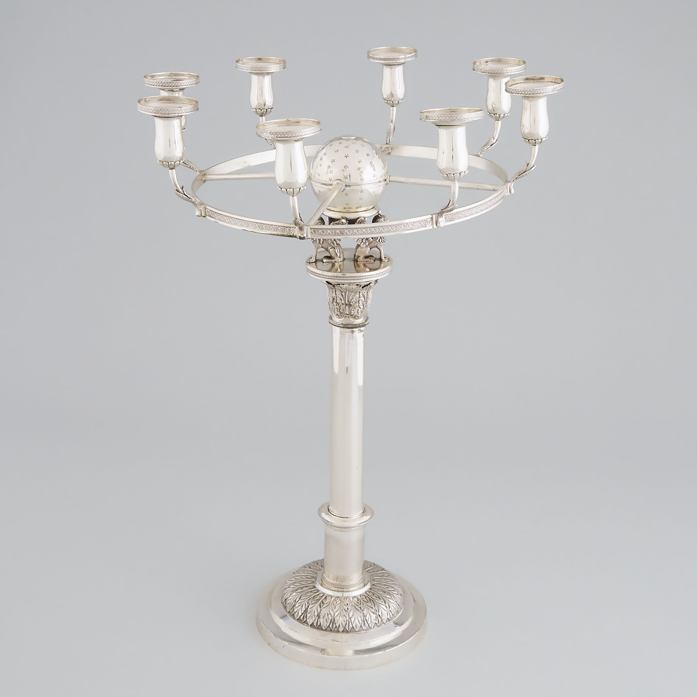 German Silver Eight Light Candelabrum  3ac5c1