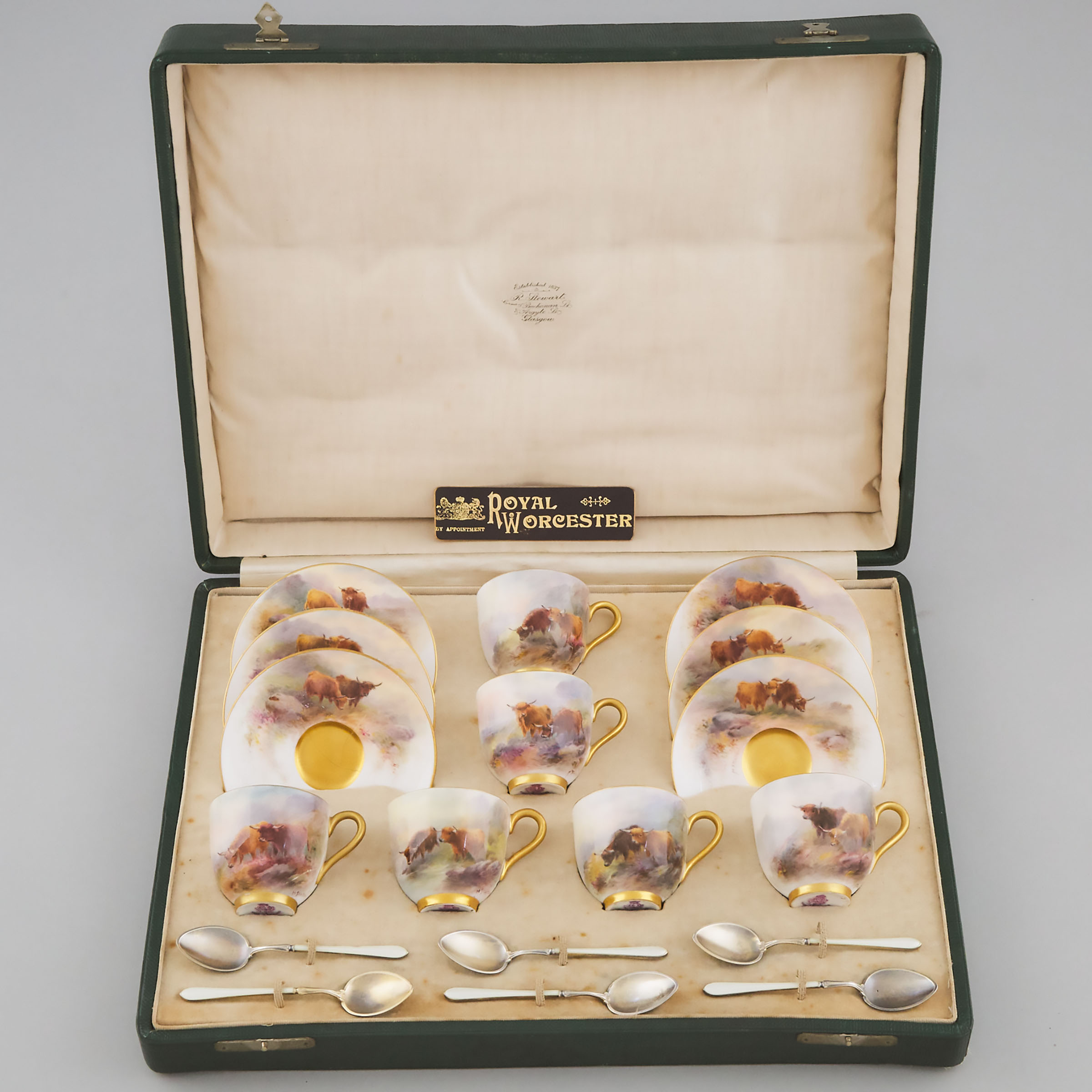 Set of Six Royal Worcester 'Highland