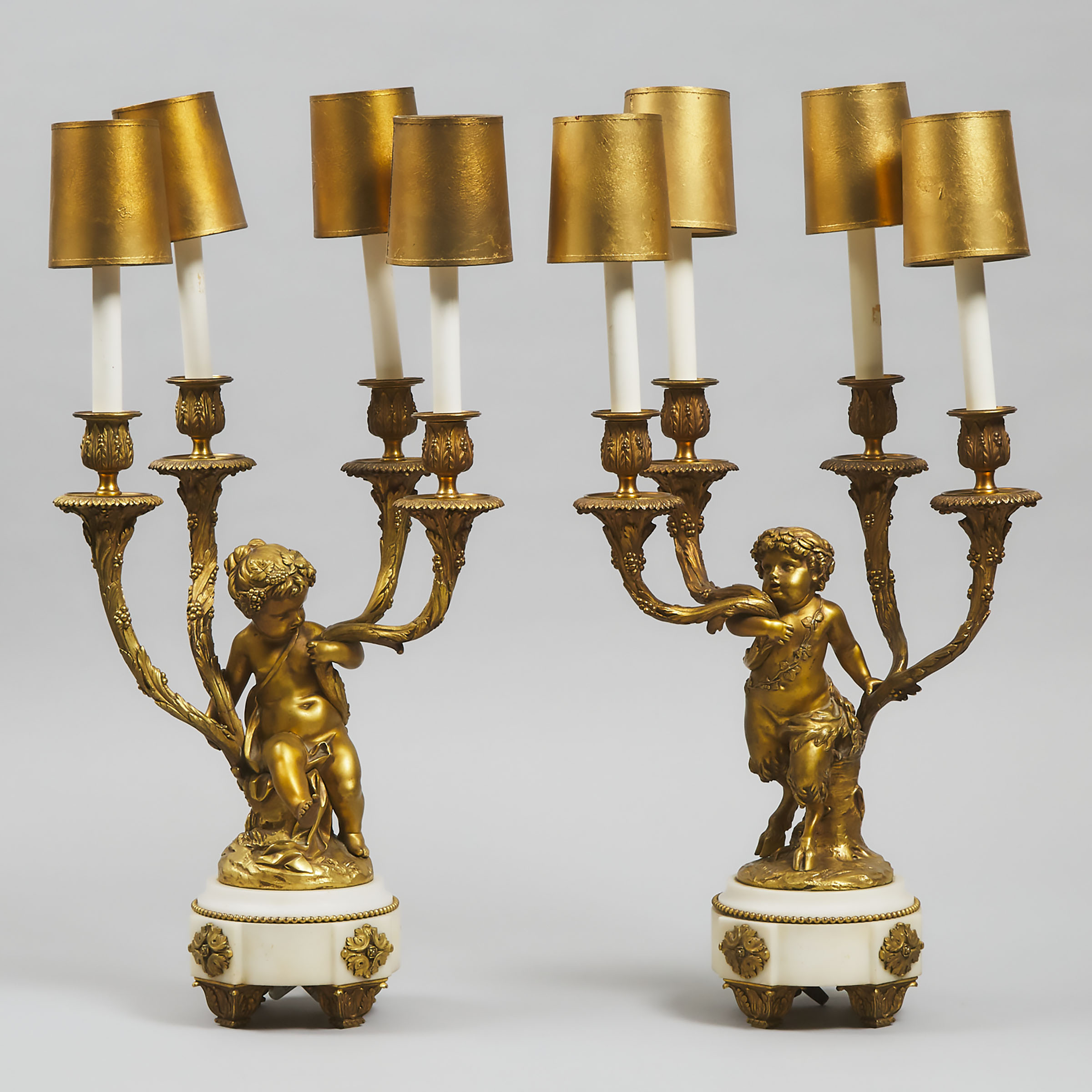 Pair of Louis XV Style Gilt Bronze