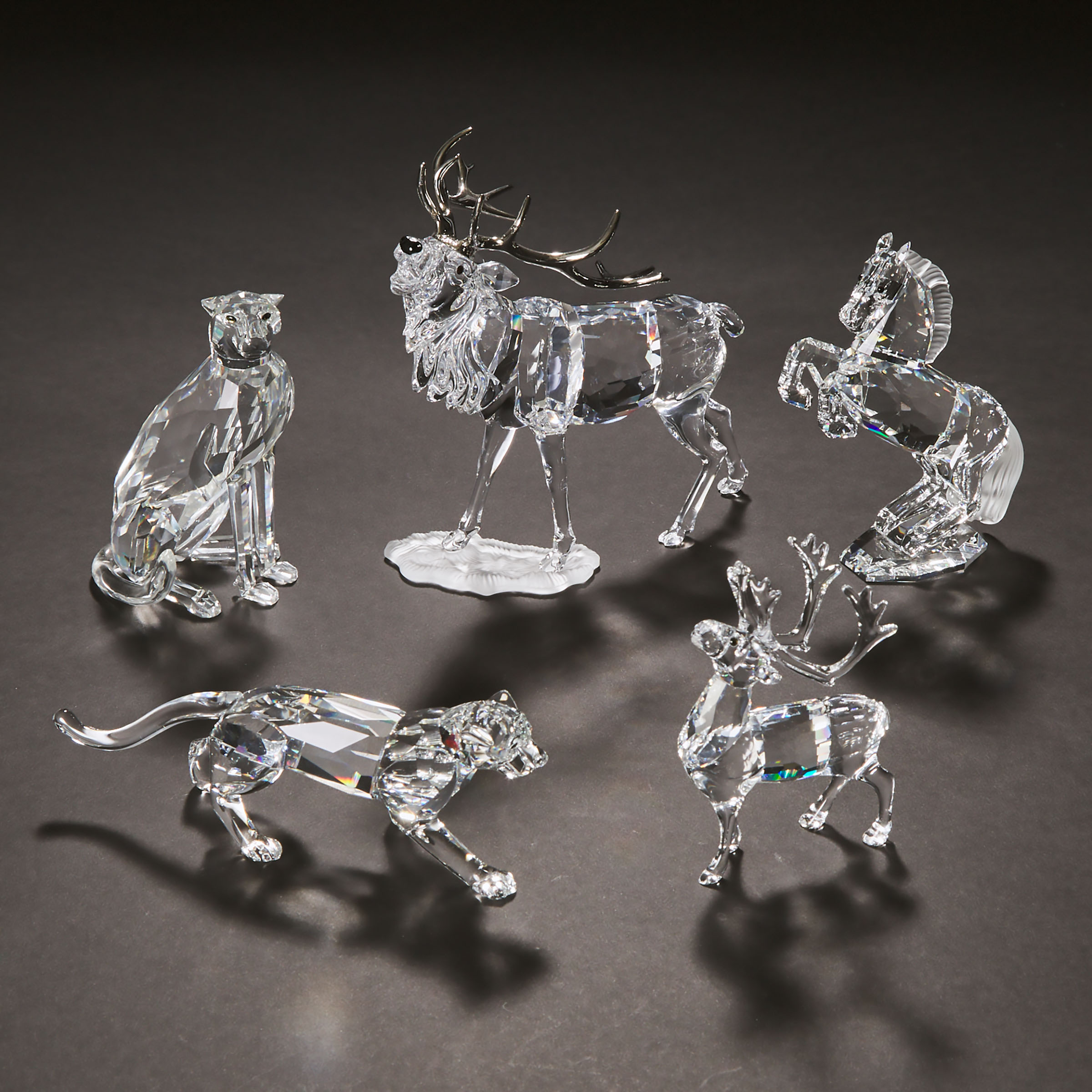 Five Swarovski Crystal Glass Animal 3ac64f