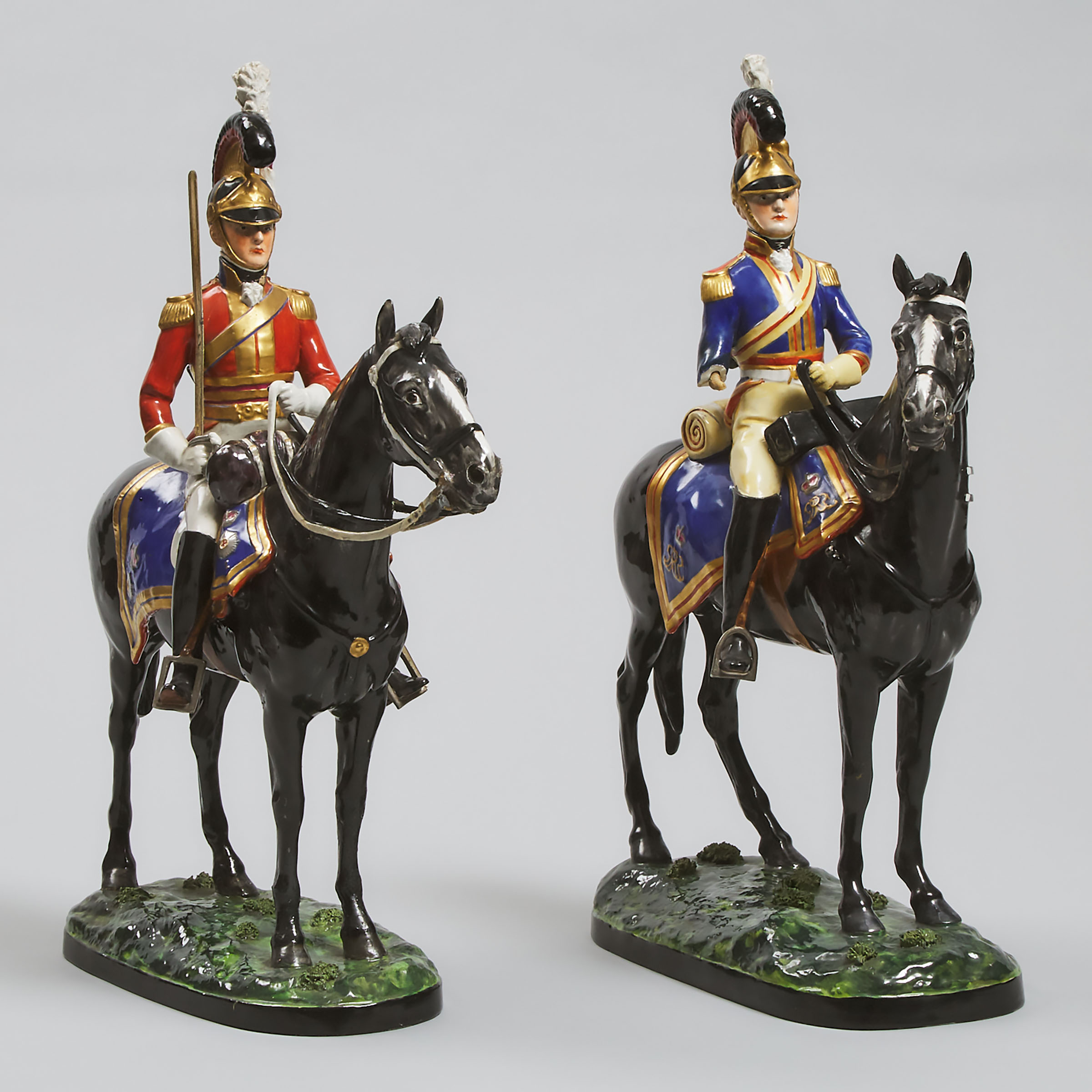 Pair of Copeland Horsemen Figures