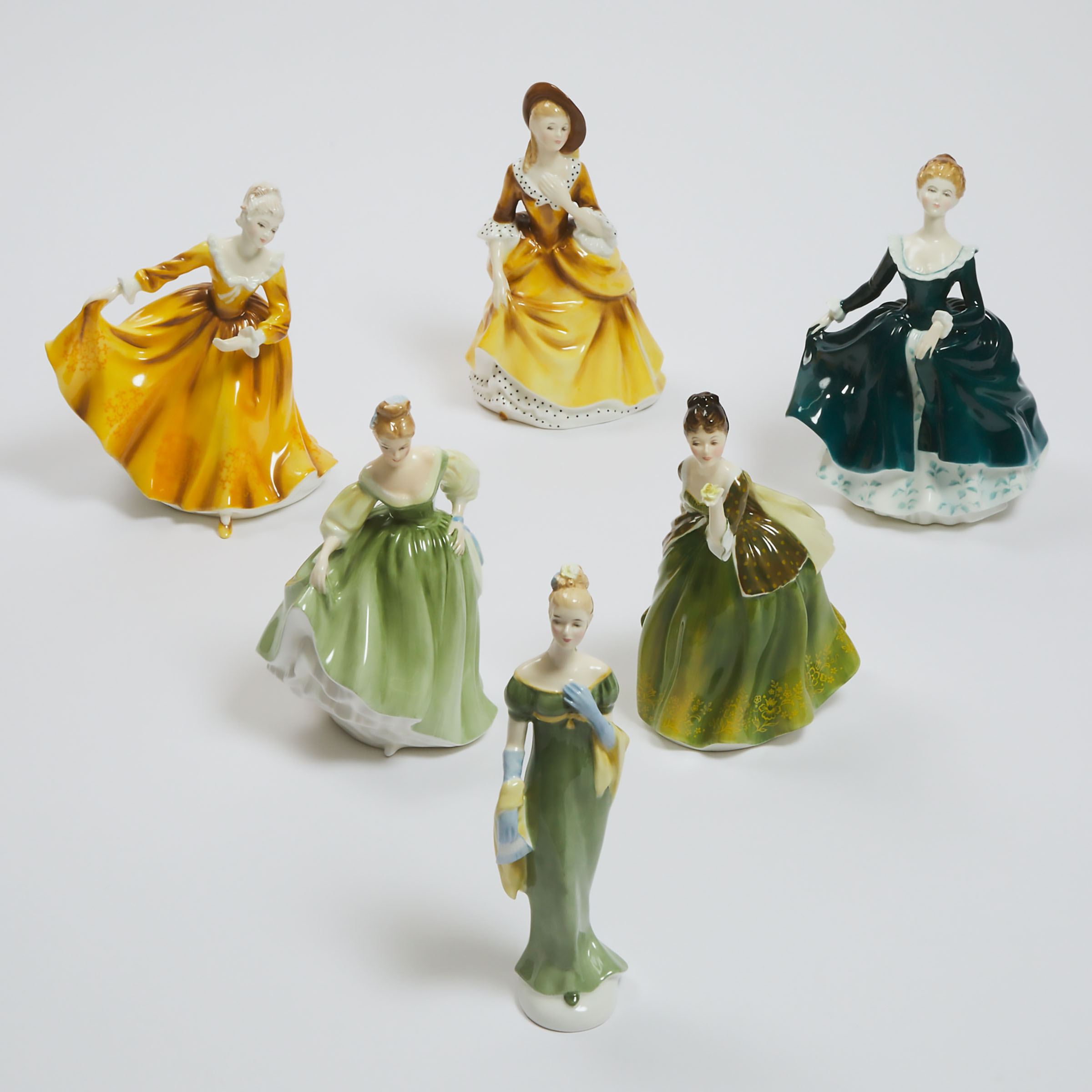 Six Royal Doulton Figures 20th 3ac6ba